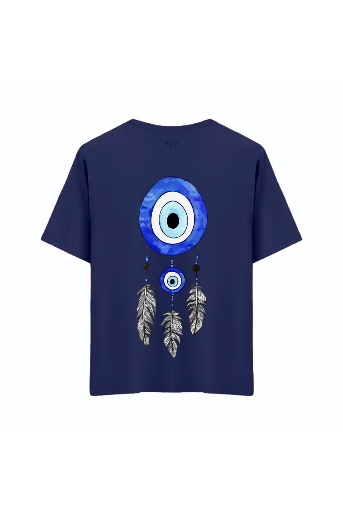 MODA Püsküllü Nazarlık Baskılı Oversize Tshirt