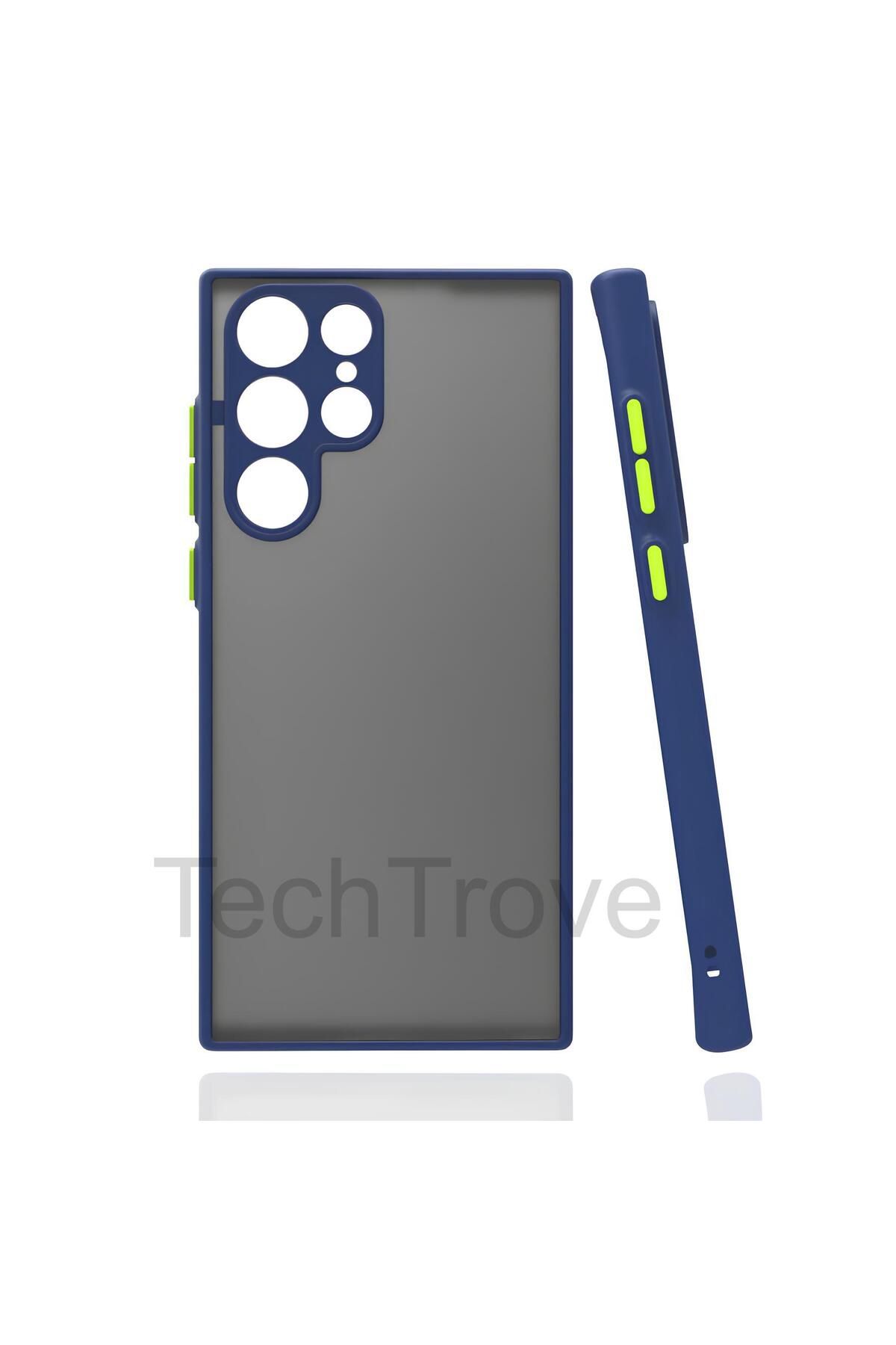 TechTrove Samsung Galaxy S22 Ultra Kılıf Buzlu Tasarım Kenarları Yumuşak Kamera Koruma Çıkıntılı Kapak