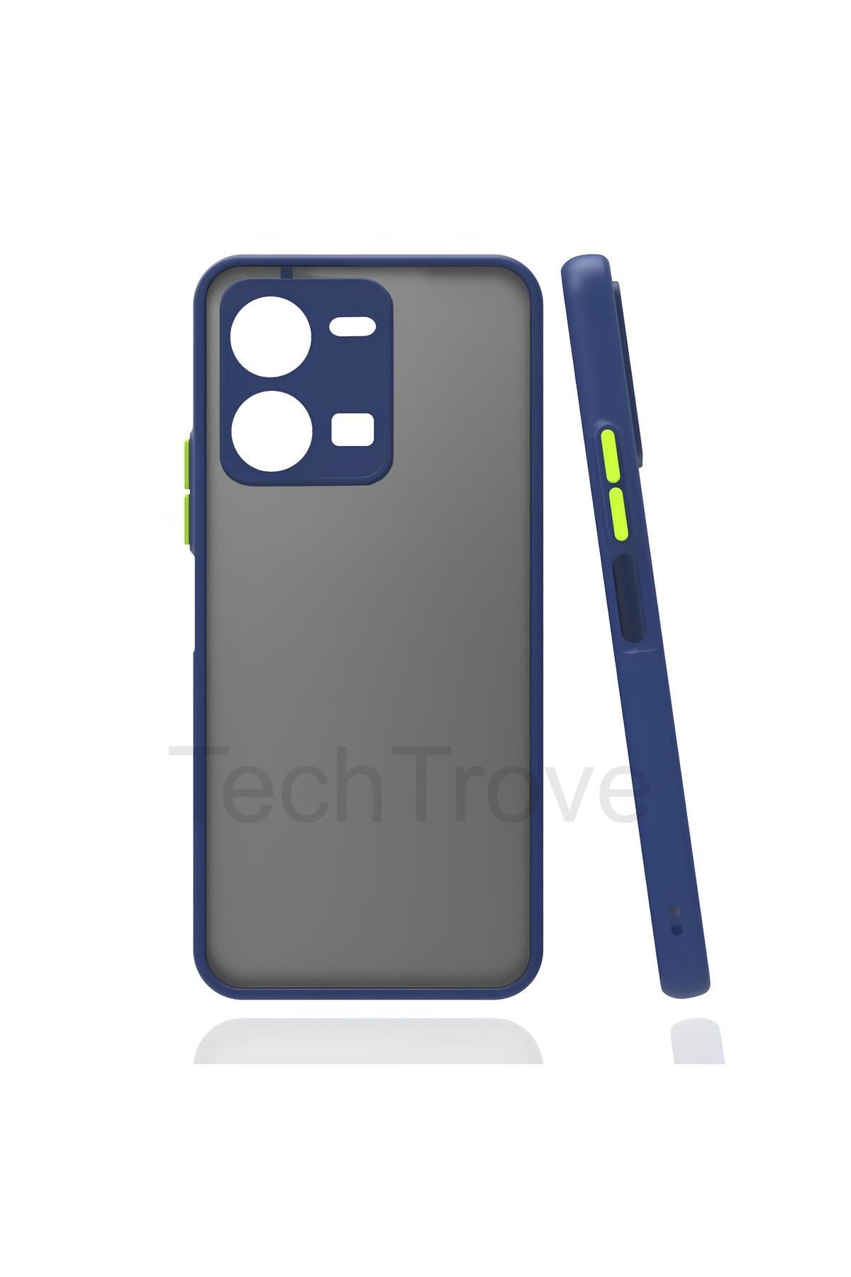 TechTrove Vivo Y35 Kılıf Buzlu Tasarım Kenarları Yumuşak Kamera Koruma Çıkıntılı Kapak