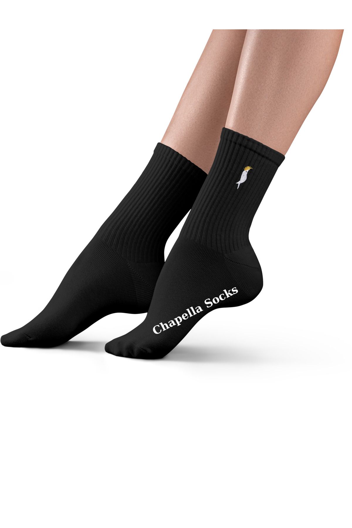ChapellaSocks Kakadu Nakışlı Unisex Uzun Tenis Çorap- %100 Pamuk ve Rahat!