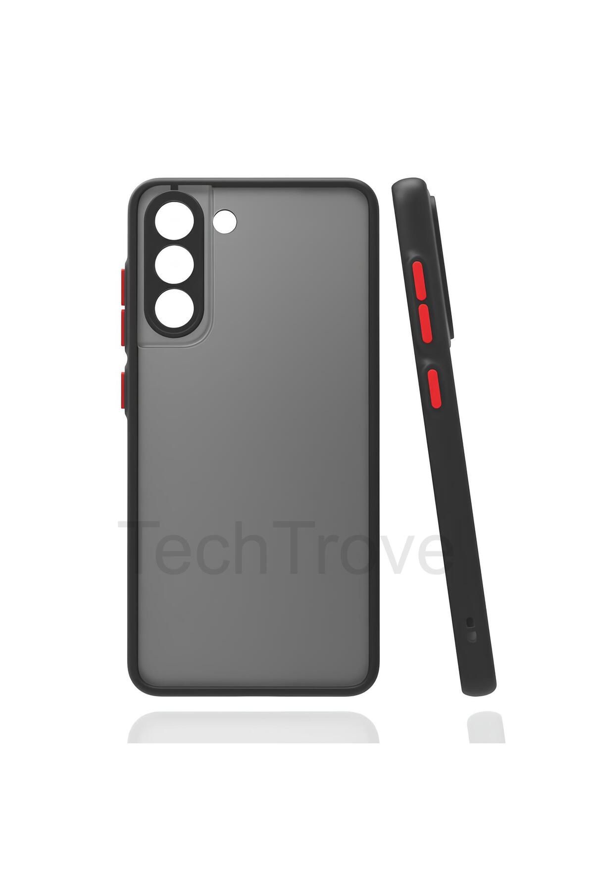 TechTrove Samsung Galaxy S21 Kılıf Buzlu Tasarım Kenarları Yumuşak Kamera Koruma Çıkıntılı Kapak