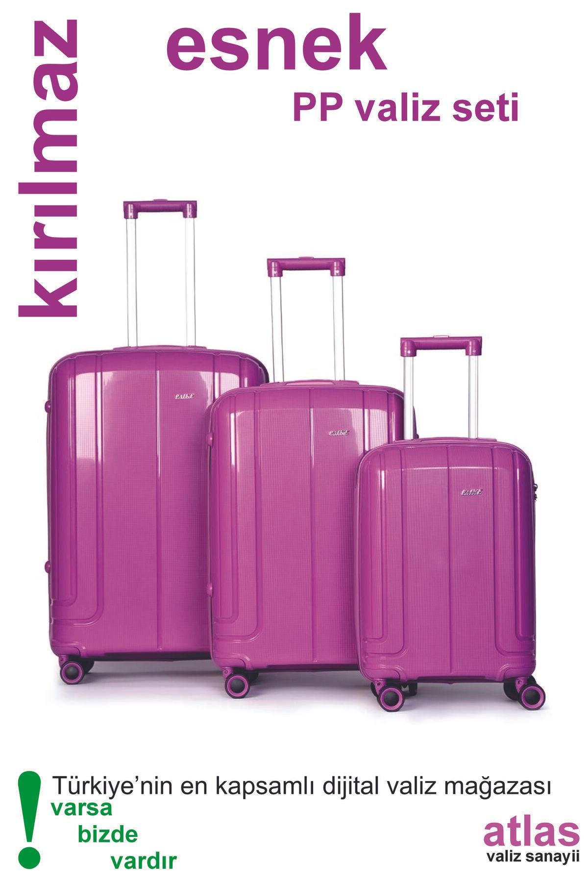 Captivex PAİKE--PP POLİKARBON--ESNEK SİLİKON--ÜSTÜN KALİTELİ--3 BOY VALİZ SETİ