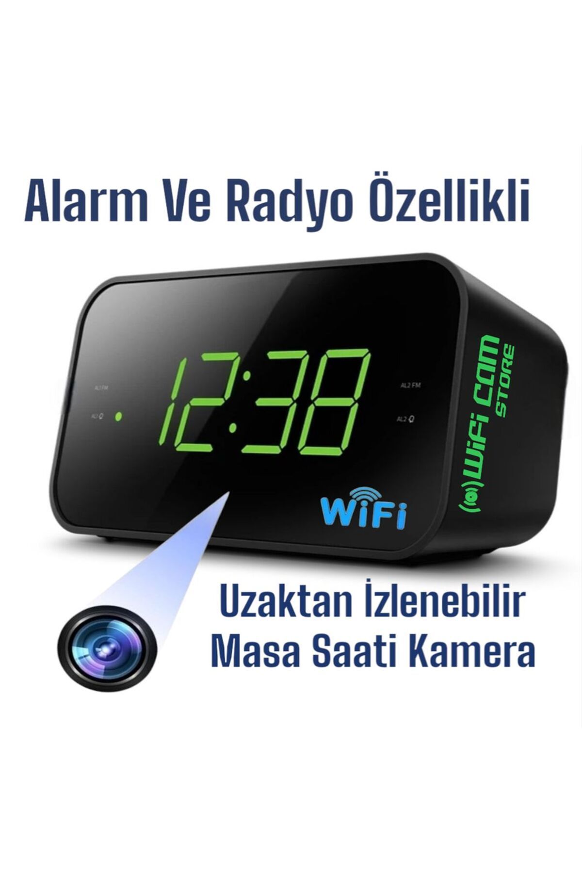 WİFİCAM Masa Saati Kamera Radyolu Ve Alarmlı Dijital Lookcam App