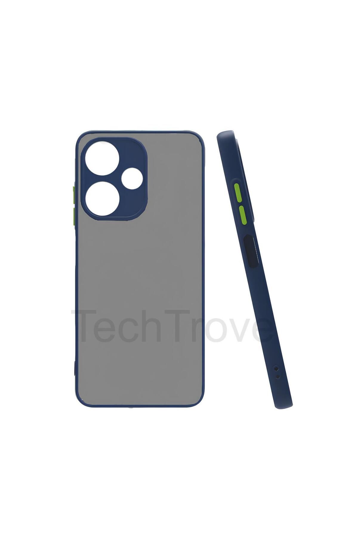 TechTrove İnfinix Hot 30 Kılıf Buzlu Tasarım Kenarları Yumuşak Kamera Koruma Çıkıntılı Kapak