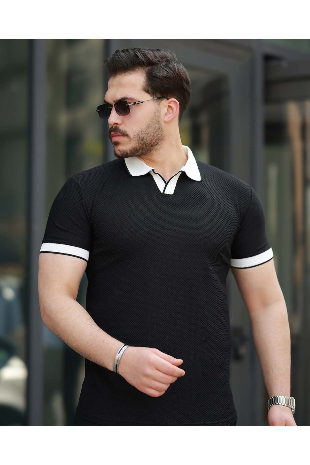 Liberto Erkek Petekli Jakar Polo Yaka Tişört - Yazlık Şık ve Rahat Model