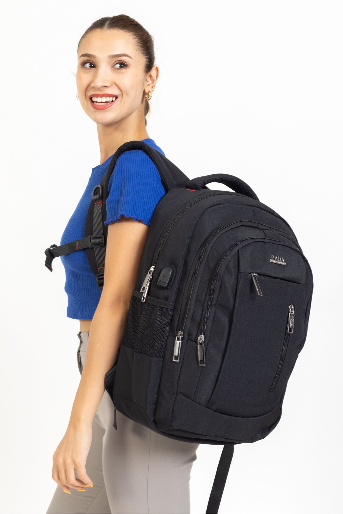 madbag Dada-05 Laptop Bölmeli Usb'li Sırt Çantası Günlük Seyahat Tatil Spor Yürüyüş Gezi Kamp Okul