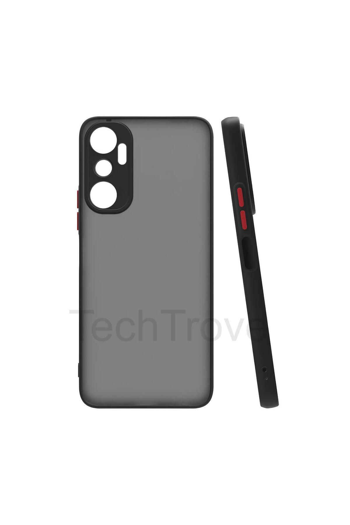 TechTrove İnfinix Hot 20i Kılıf Buzlu Tasarım Kenarları Yumuşak Kamera Koruma Çıkıntılı Kapak