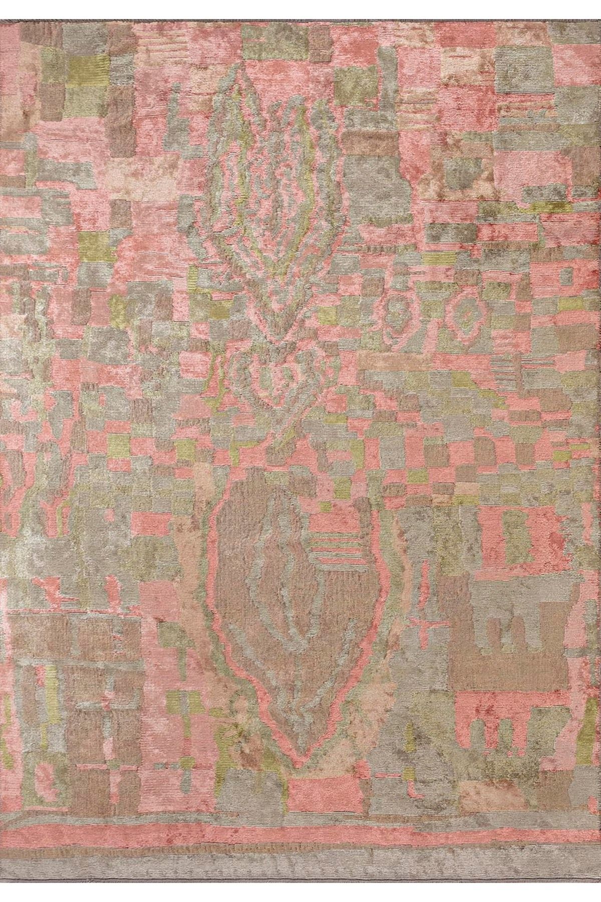 BM Home FOSSIL AÇIK MERCAN - ZEYTİN YEŞİLİ - BEJ 200X300 CM HALI