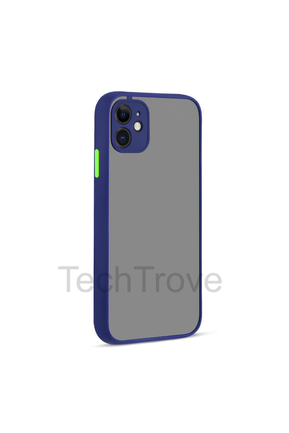TechTrove Apple iPhone 12 Kılıf Buzlu Tasarım Kenarları Yumuşak Kamera Koruma Çıkıntılı Kapak