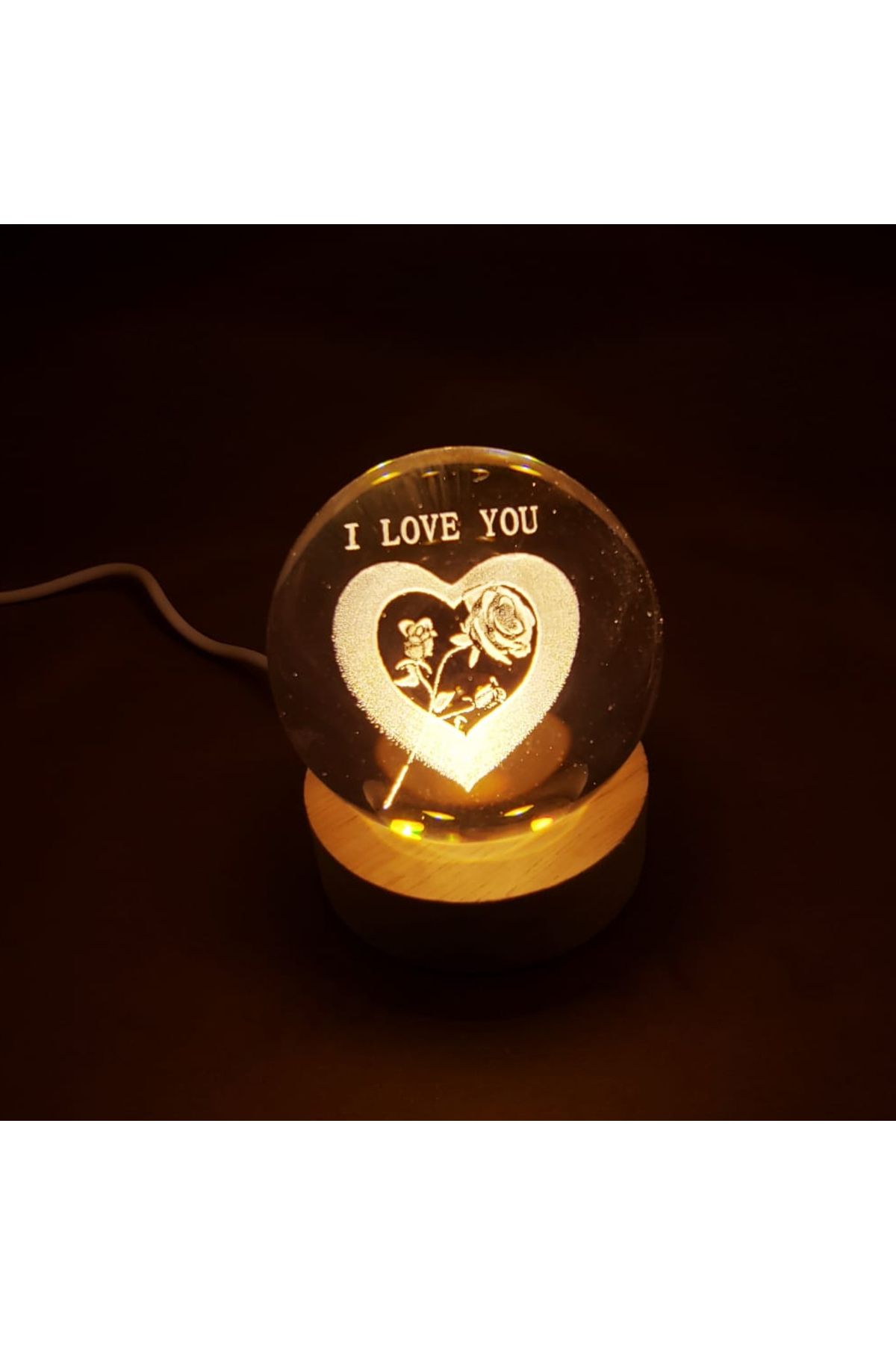 Skygo I Love You Işıklı Cam Küre