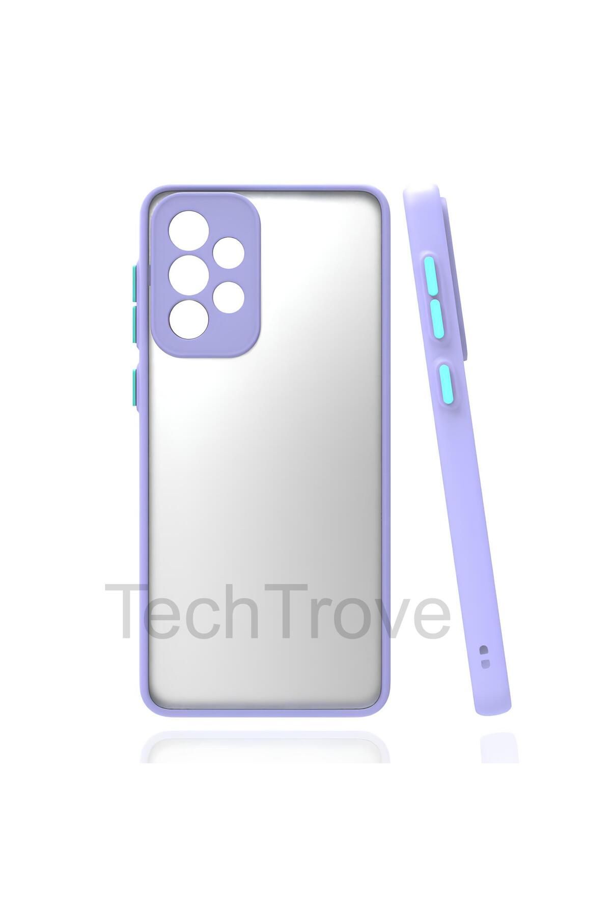 TechTrove Samsung Galaxy A72 Kılıf Buzlu Tasarım Kenarları Yumuşak Kamera Koruma Çıkıntılı Kapak