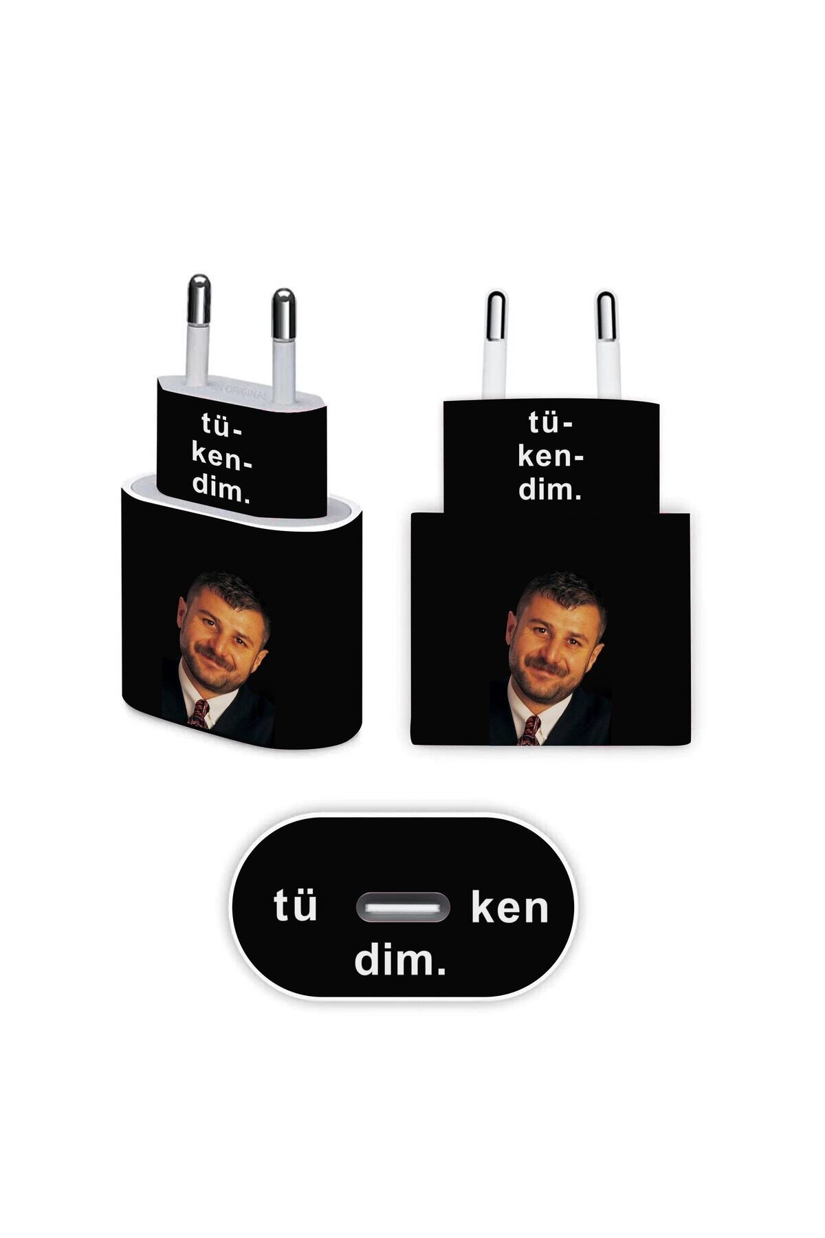 hediyenebak Iphone 20w Uyumlu Tükendim Baskılı Şarj Aleti Kaplaması | Full Kaplama Şarj Stickerı