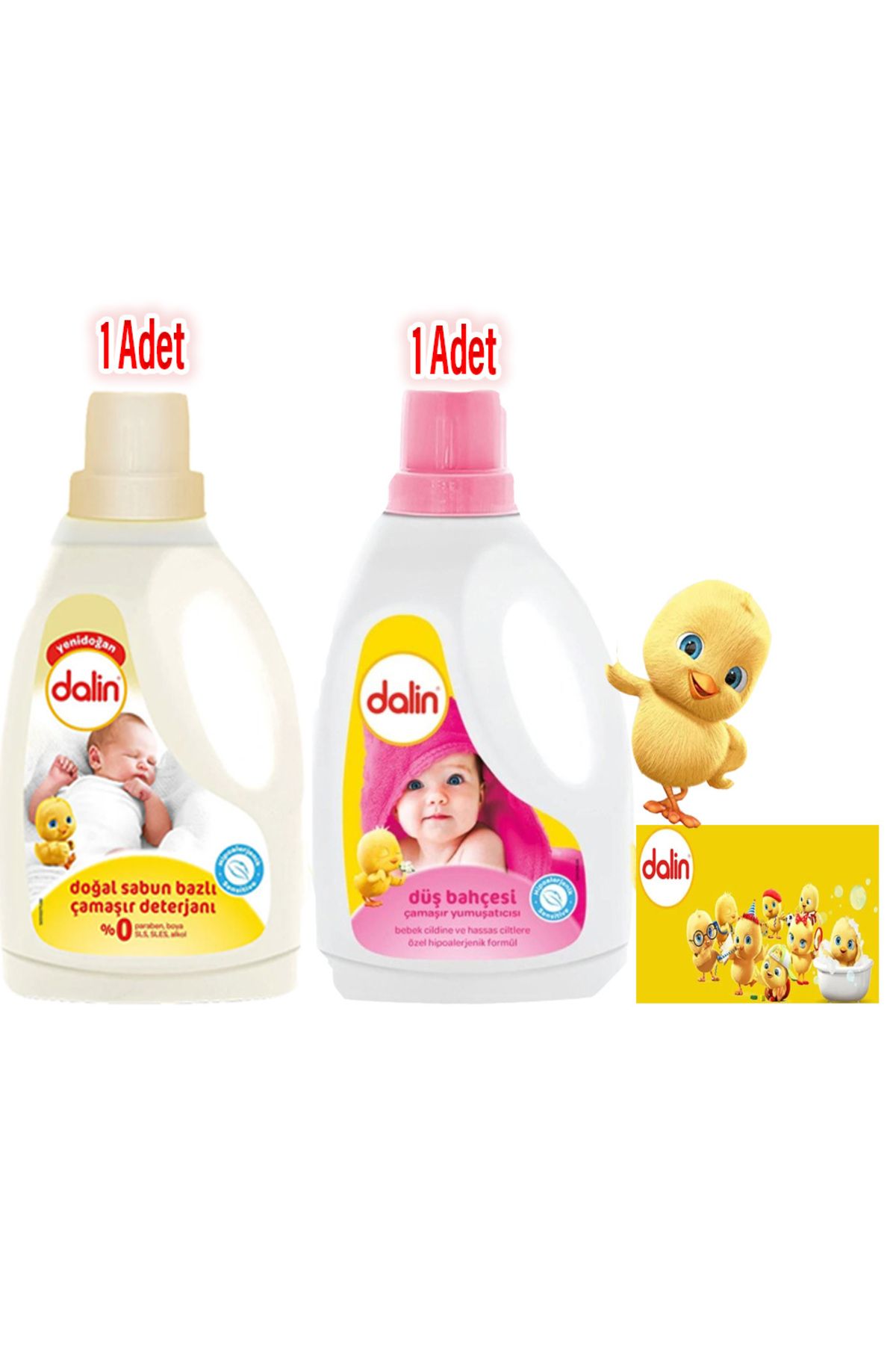 Dalin İkili Özel Set -Sensitive Doğal Sabun Bazlı Sıvı Çamaşır Deterjanı 1500 ml ve Yumuşatıcısı 1500 ml