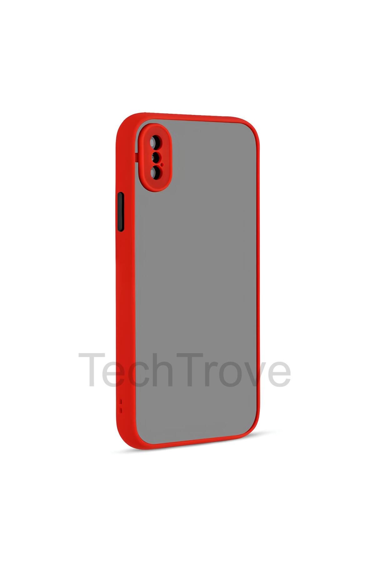 TechTrove Apple iPhone XS Max 6.5 Kılıf Buzlu Tasarım Kenarları Yumuşak Kamera Koruma Çıkıntılı Kapak