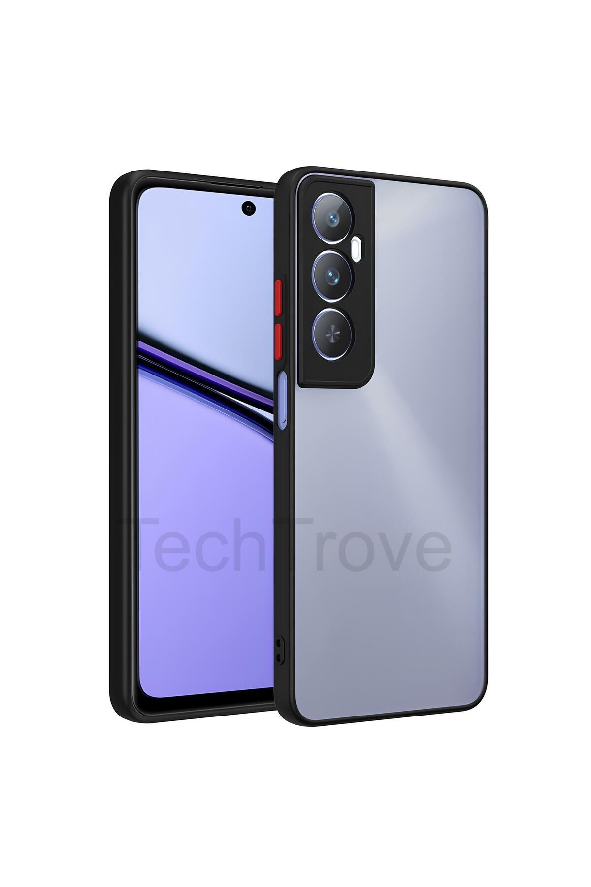 TechTrove Realme C65 4G Kılıf Buzlu Tasarım Kenarları Yumuşak Kamera Koruma Çıkıntılı Kapak