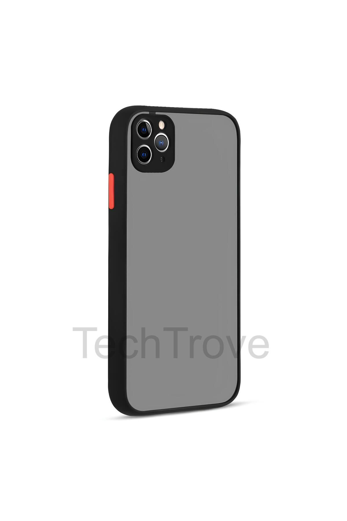 TechTrove Apple iPhone 11 Pro Max Kılıf Buzlu Tasarım Kenarları Yumuşak Kamera Koruma Çıkıntılı Kapak
