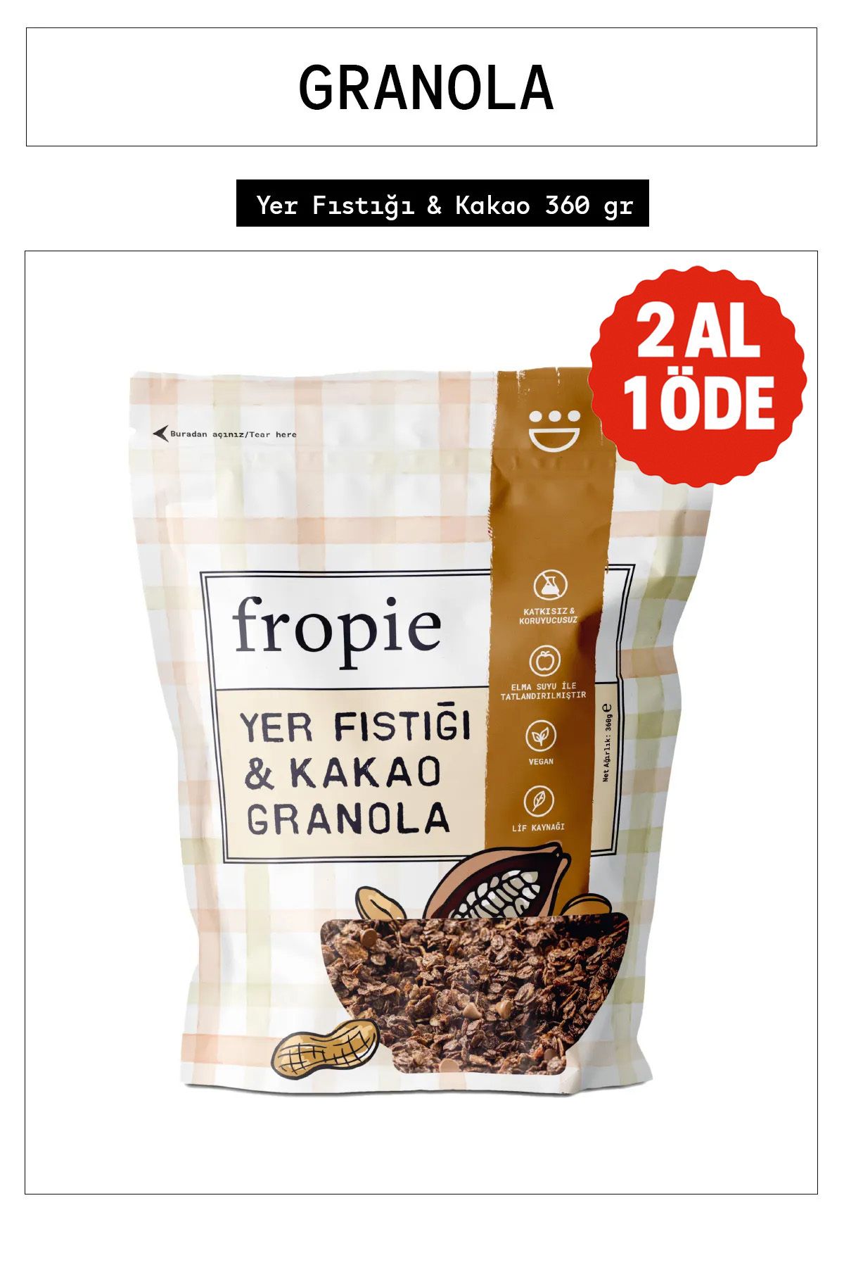 FROPİE Yer fıstığı & Kakao Granola 360g
