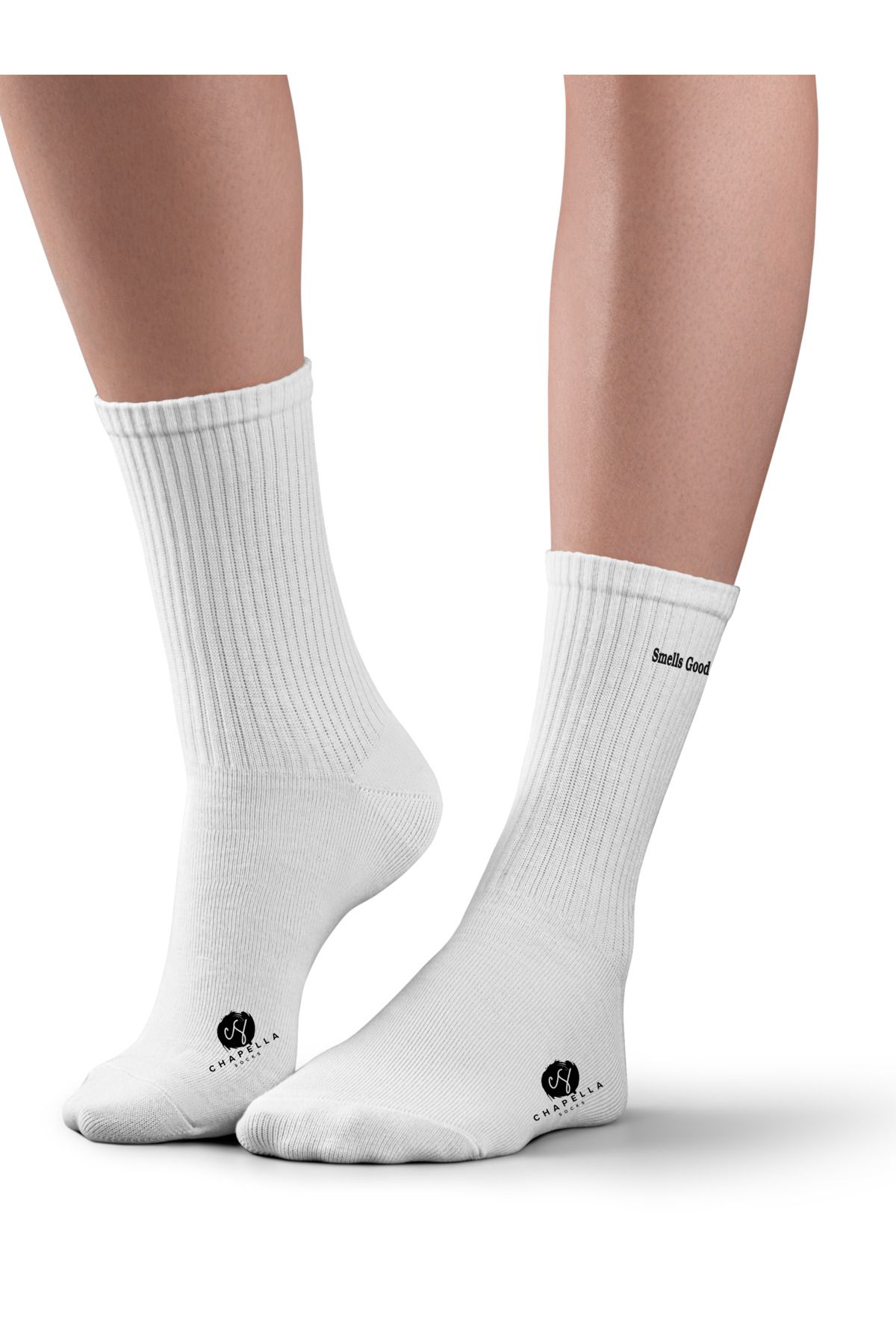 ChapellaSocks Smells Good Nakışlı Unisex Uzun Tenis Çorap- %100 Pamuk ve Rahat!