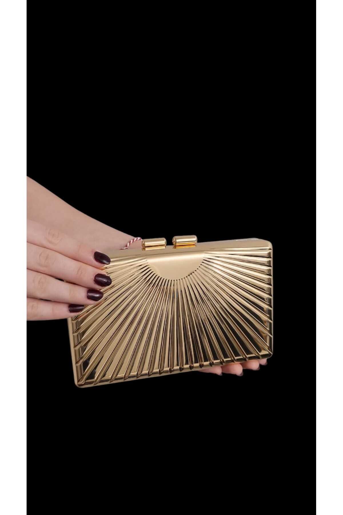David Rossi Mixify Metal Clutch Abiye Çanta