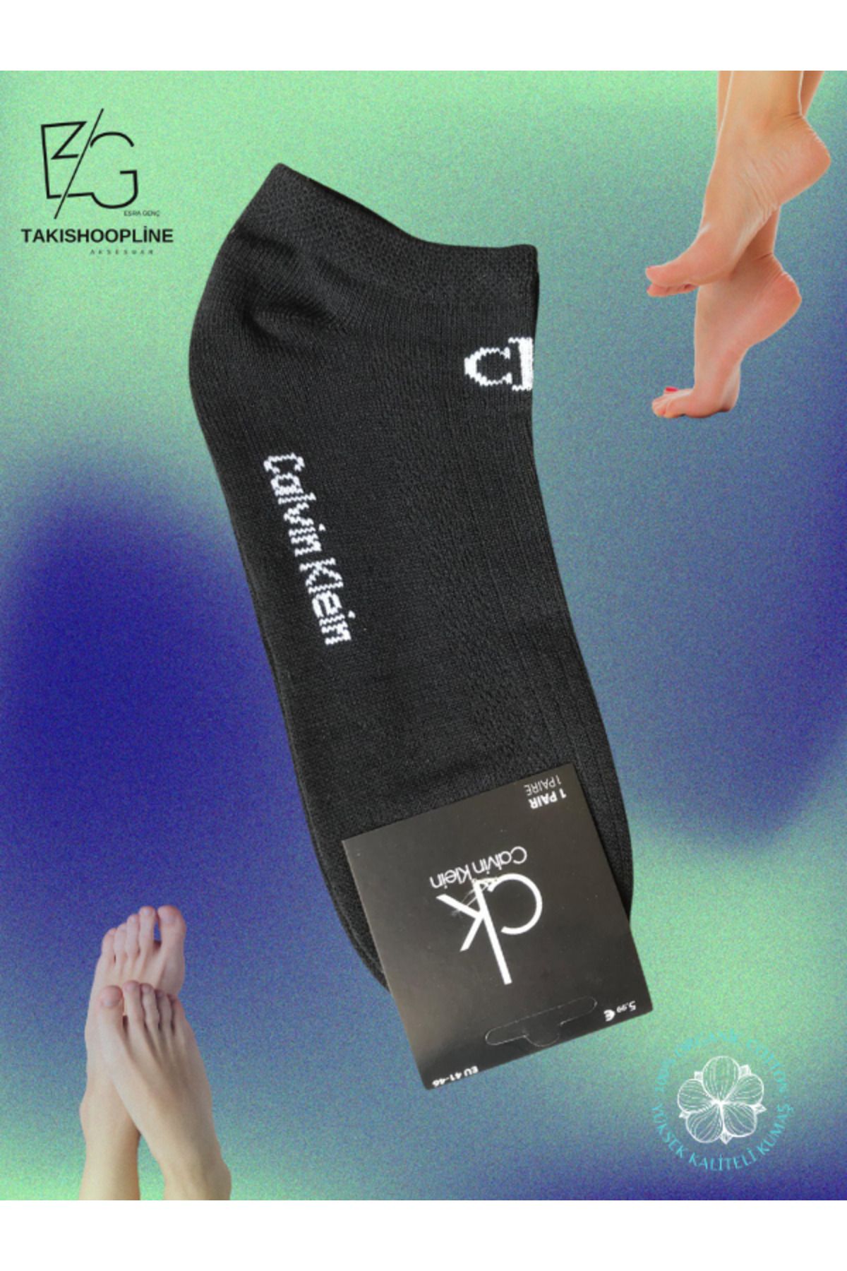 Takıshoopline Unisex Babet Çorap %100 Cotton