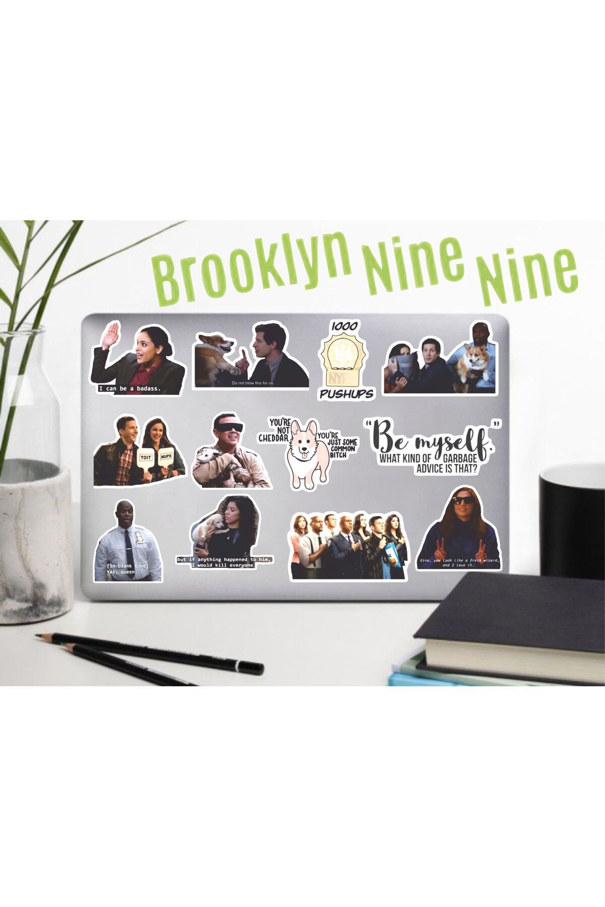 hediyenebak Brooklyn Nine-Nine Seri 2 Sticker Seti | Laptop Ajanda Tablet Telefon Defter Etiket Bullet Journal