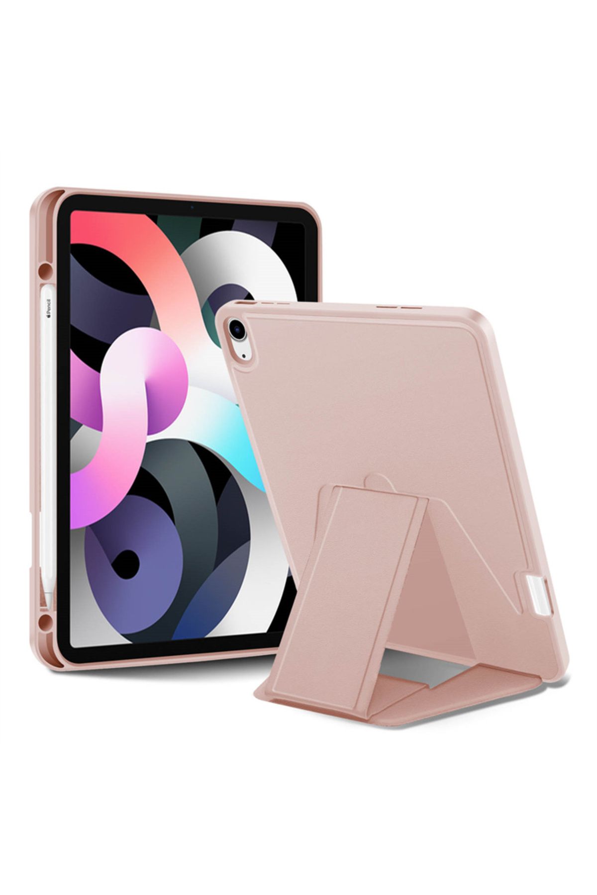 Deppo Trend iPad 10.5/10.2 Uyumlu Kılıf Kalem Bölmeli Dikey Stand Olabilen Koruyucu Arka Kapak