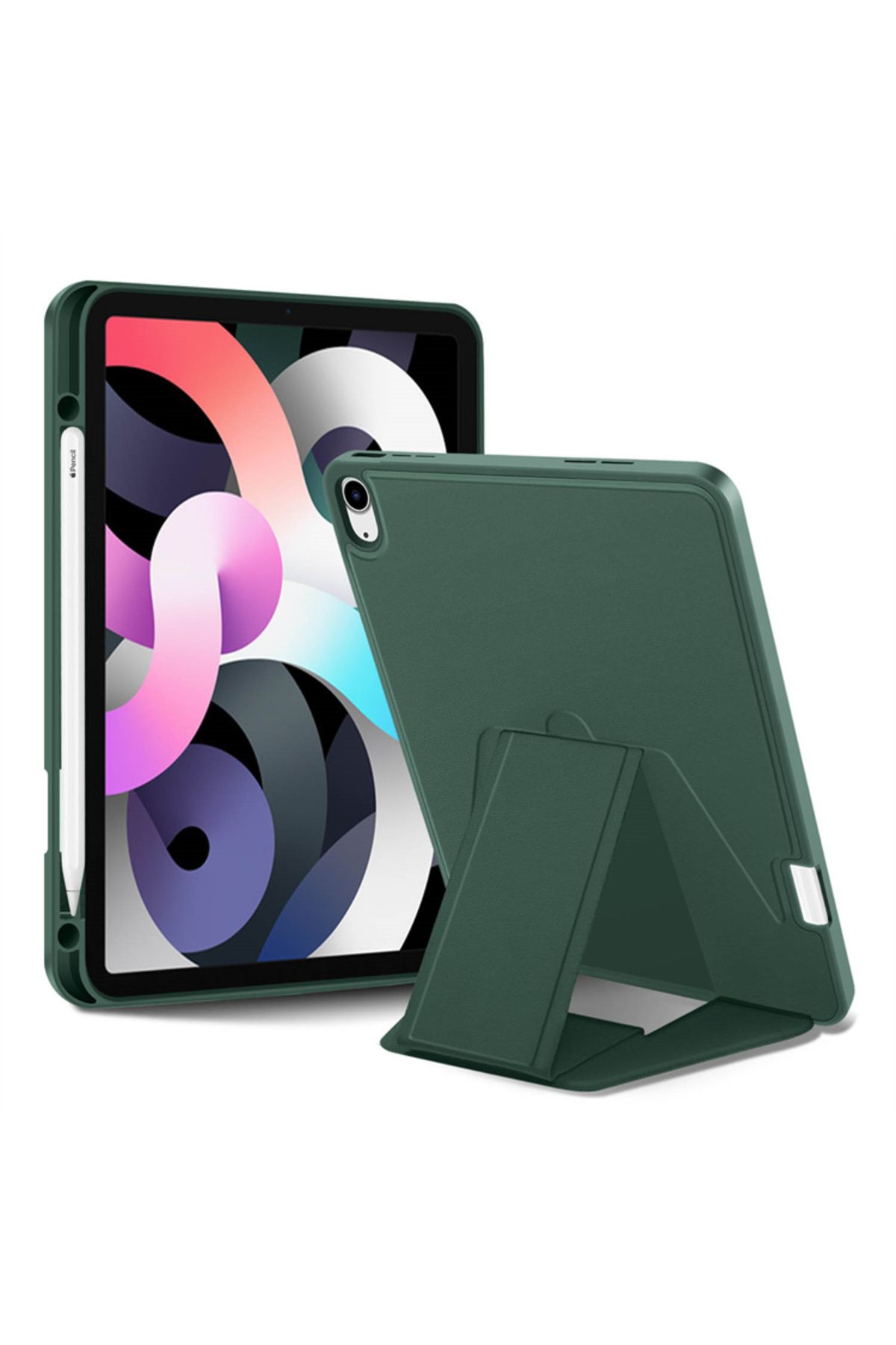 Deppo Trend iPad 10.5/10.2 Uyumlu Kılıf Kalem Bölmeli Dikey Stand Olabilen Koruyucu Arka Kapak