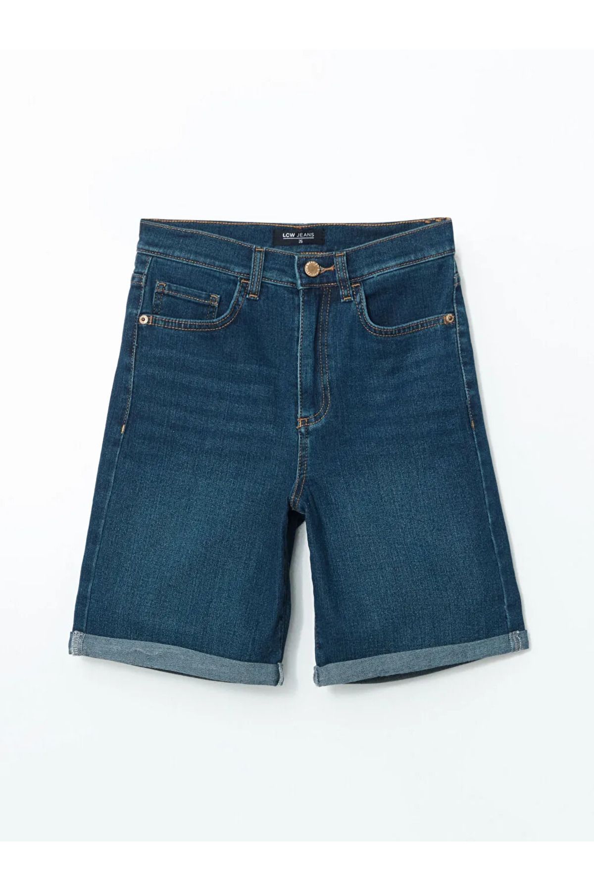 LC Waikiki LCW Jeans Indigo Bermuda Fit Kadın Jean Şort