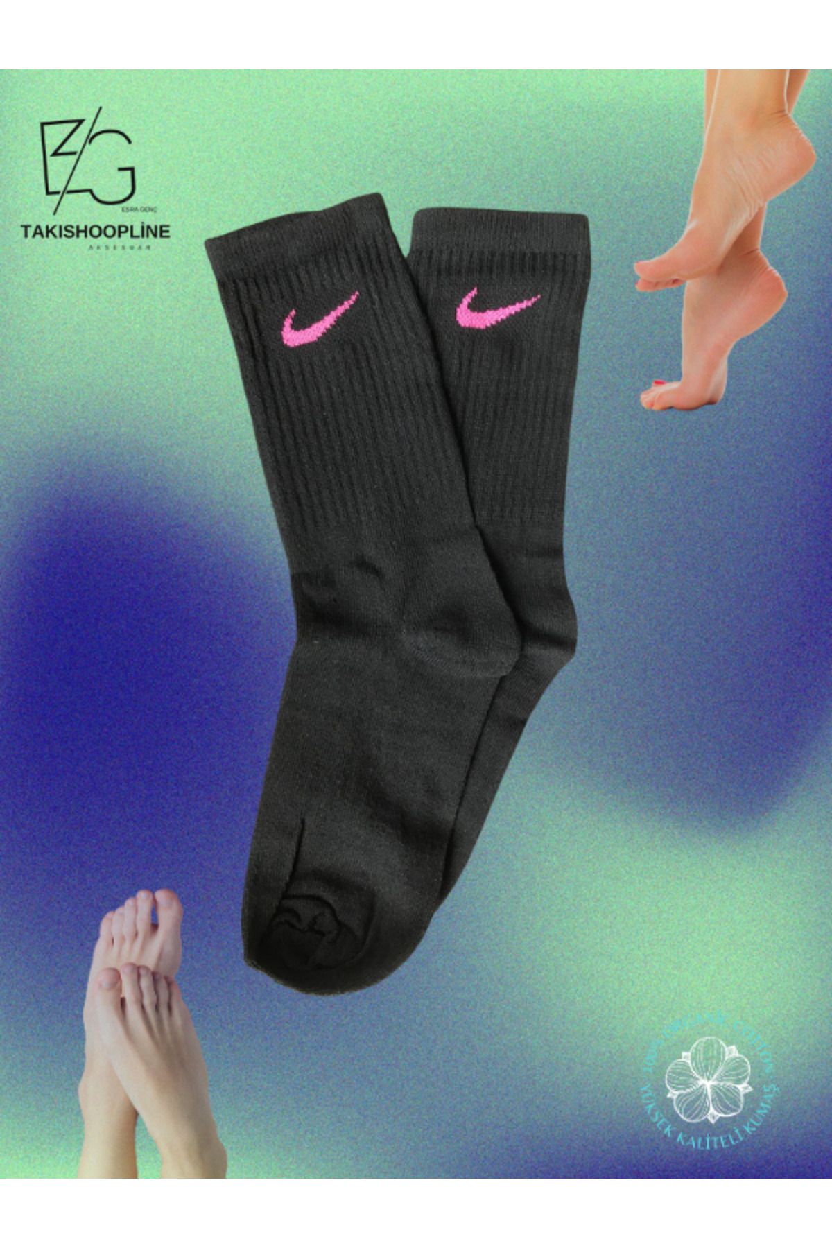 Takıshoopline Çorap %100 Cotton Tenis Çorap