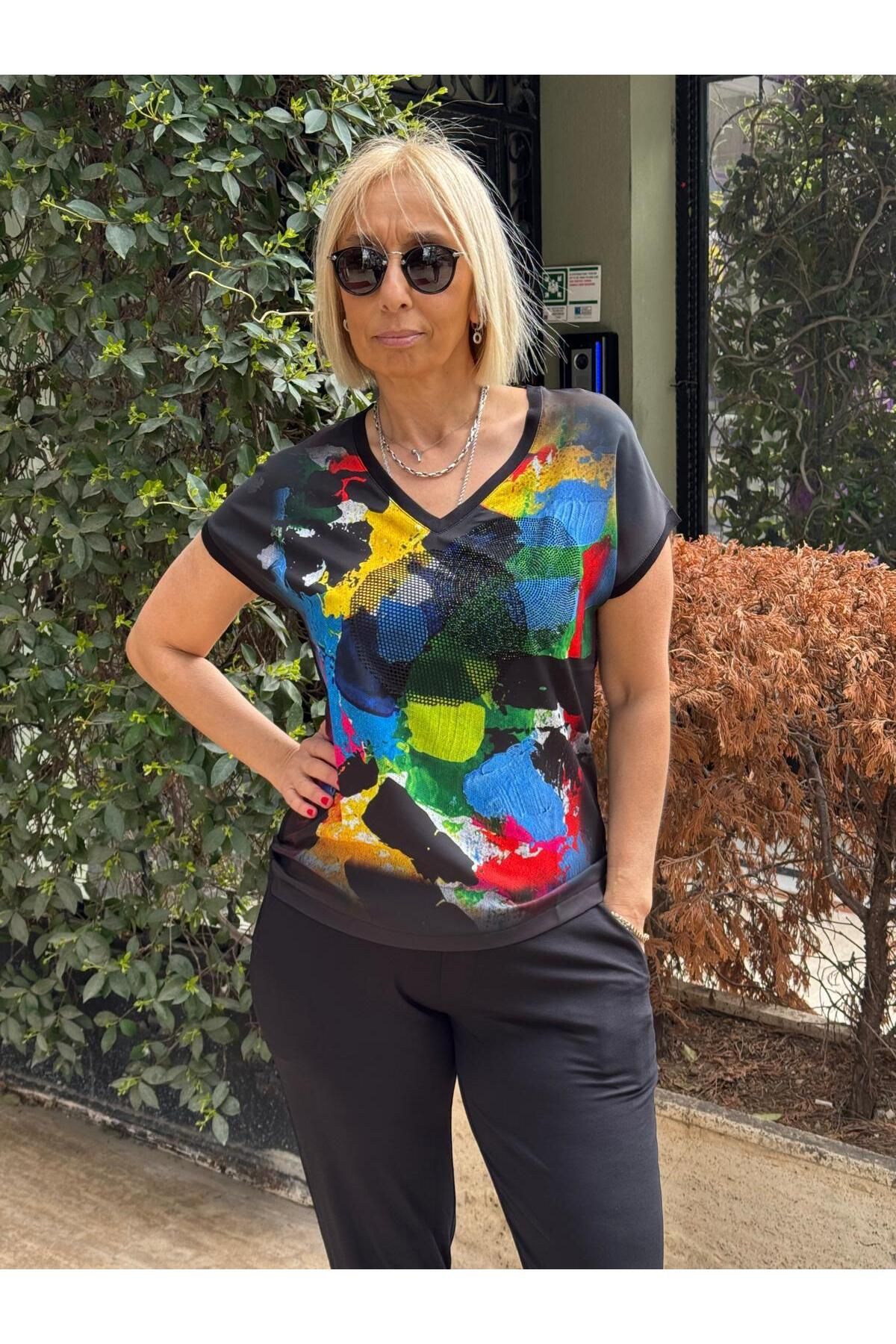 DAIDO Dijital Baskı File Garnili Tshirt