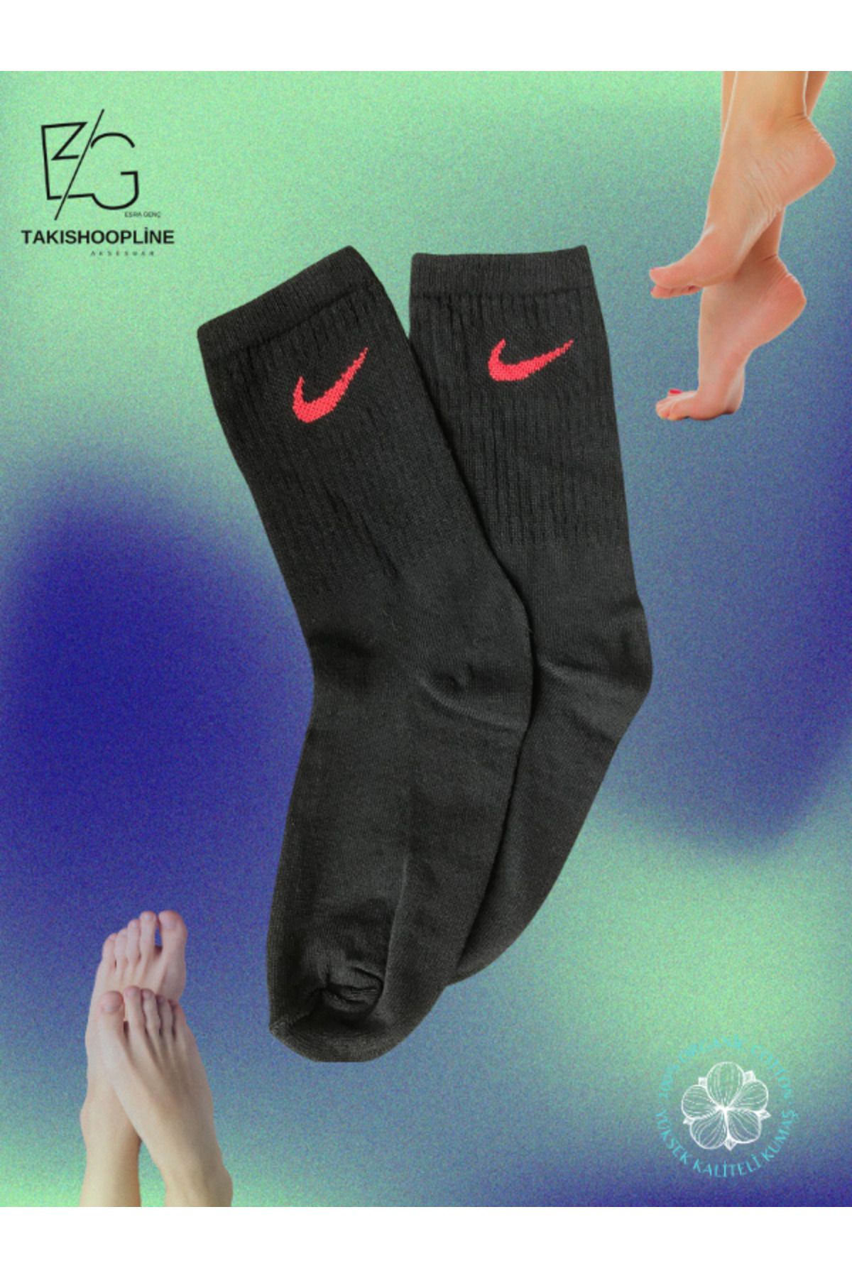 Takıshoopline Çorap %100 Cotton Tenis Çorap