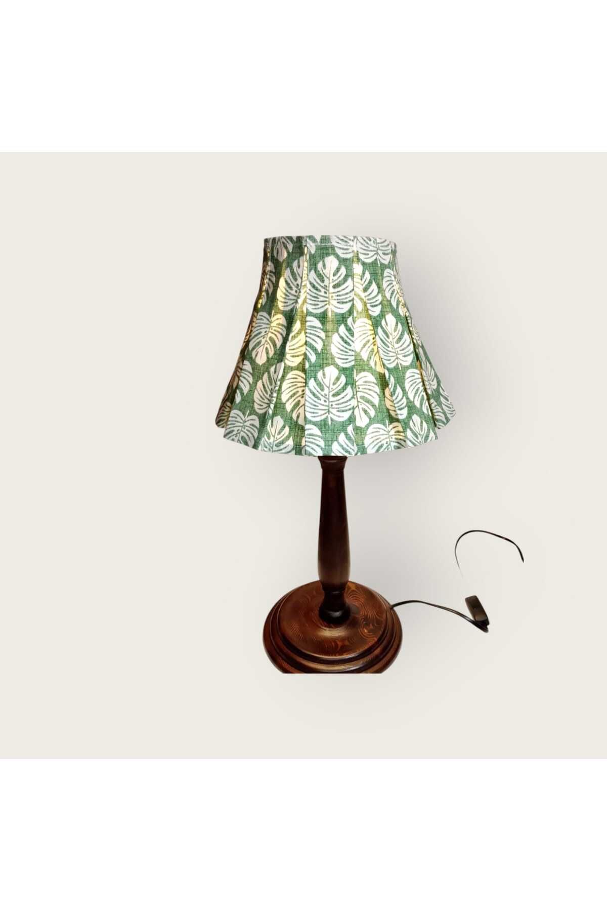 PERİ COLLECTİON Wintage Wood Ahşap Abajur-Kahve