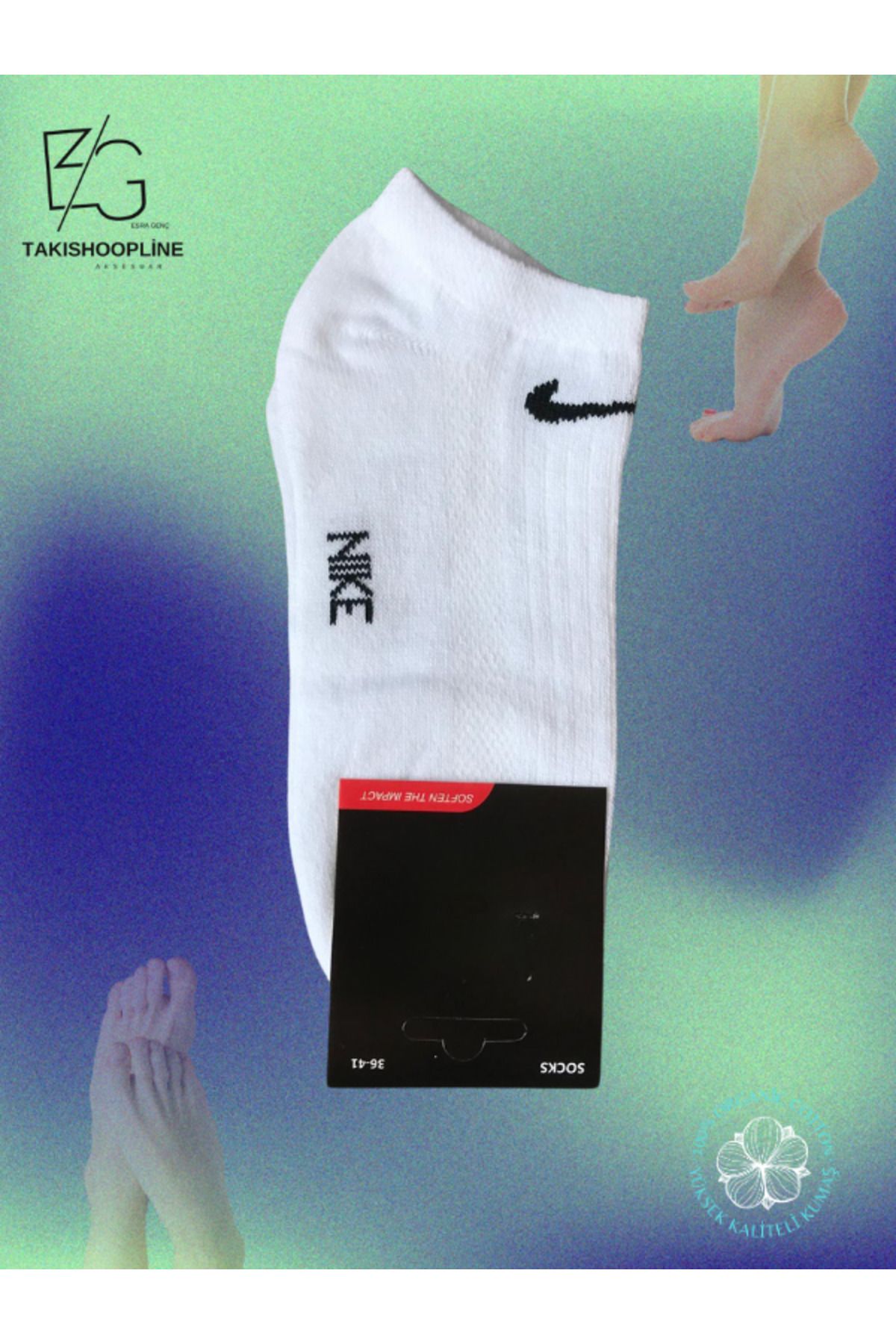Takıshoopline Unisex Babet Çorap %100 Cotton