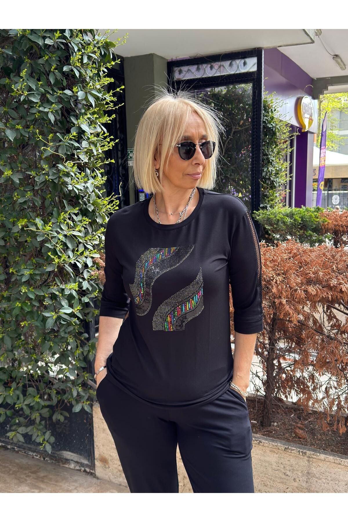 DAIDO Kolları File Detaylı Truvakar Kol Tshirt