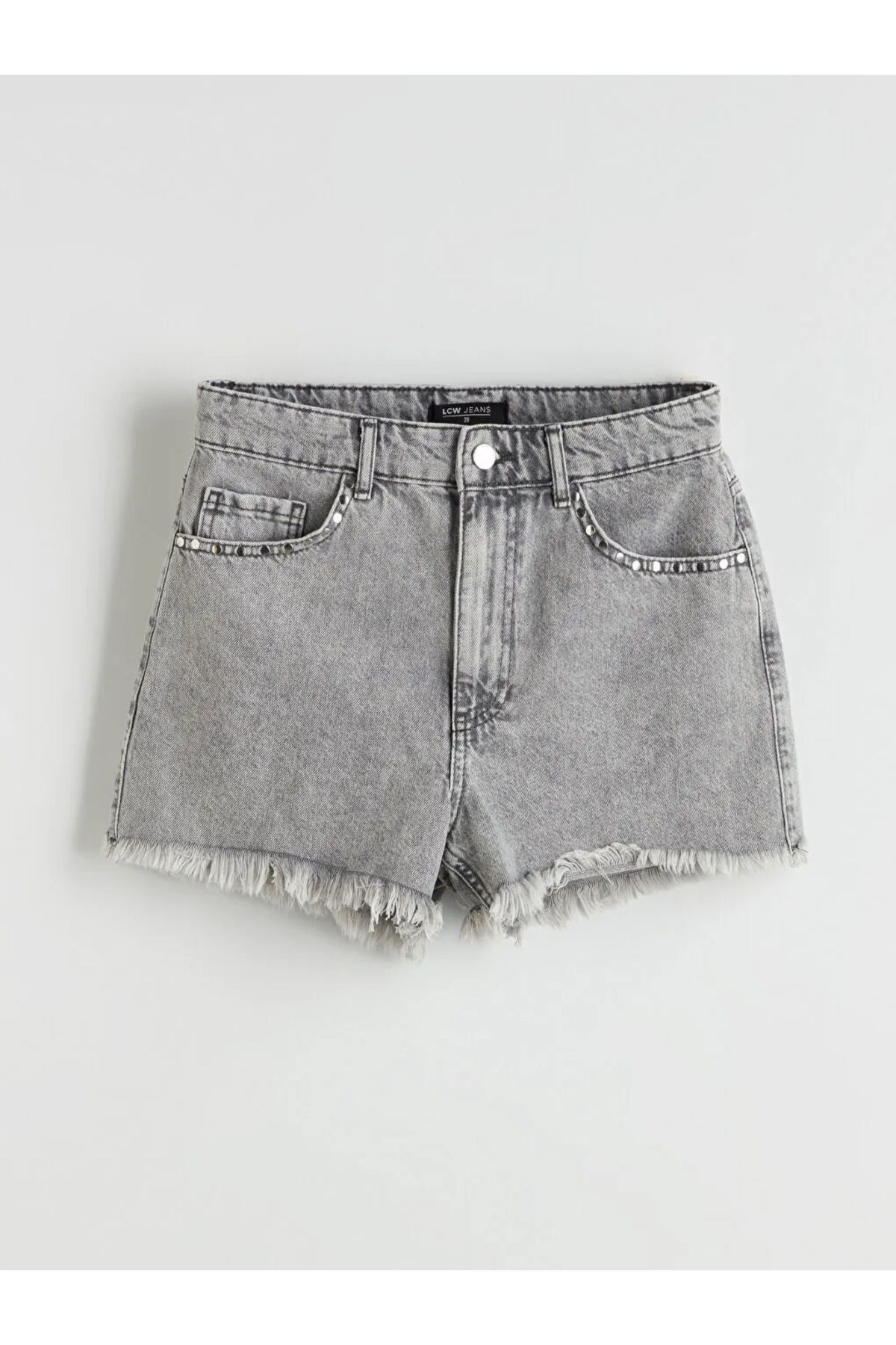 LC Waikiki LCW Jeans Siyah Mom Fit Kadın Jean Şort