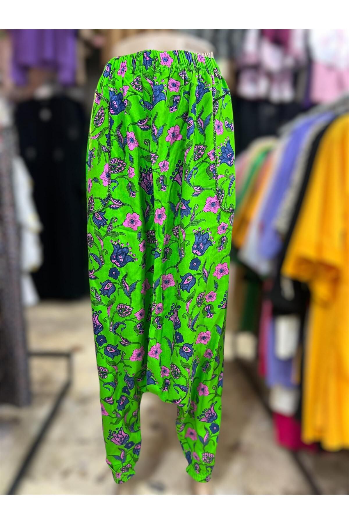 MODA Çiçek Desenli Cepli Şalvar