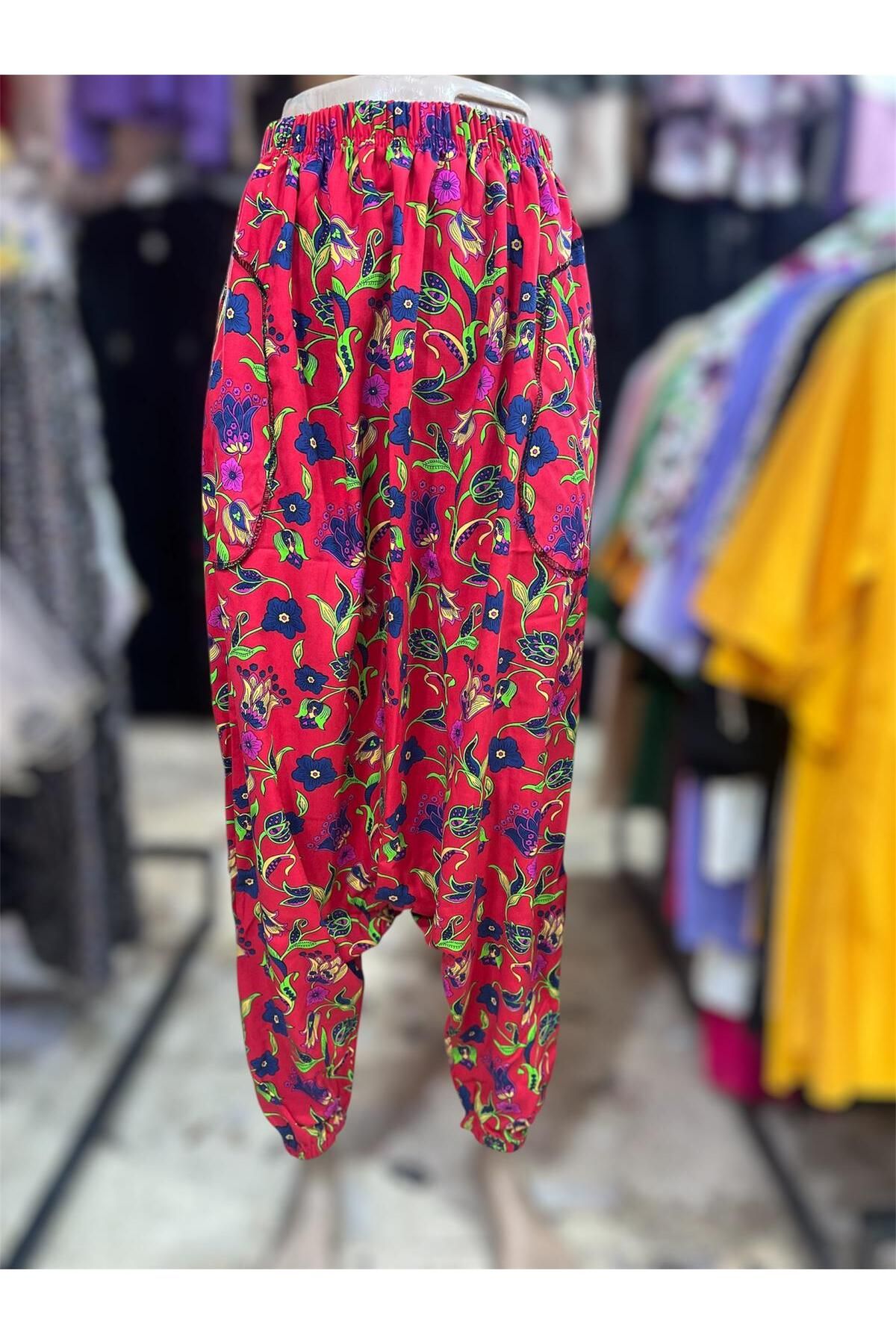 MODA Çiçek Desenli Cepli Şalvar
