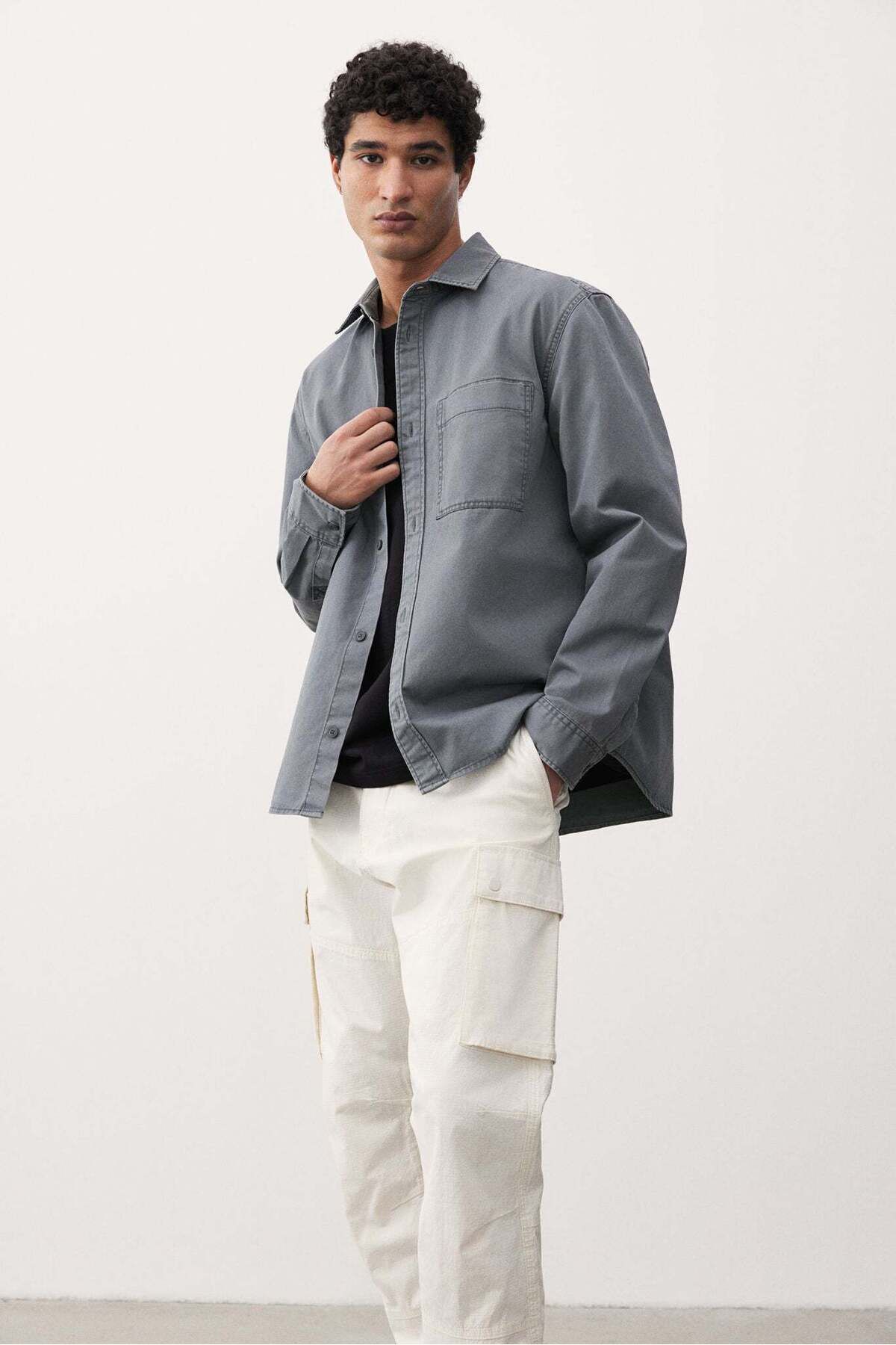 H&M-Regular Fit Twill overshirt 5