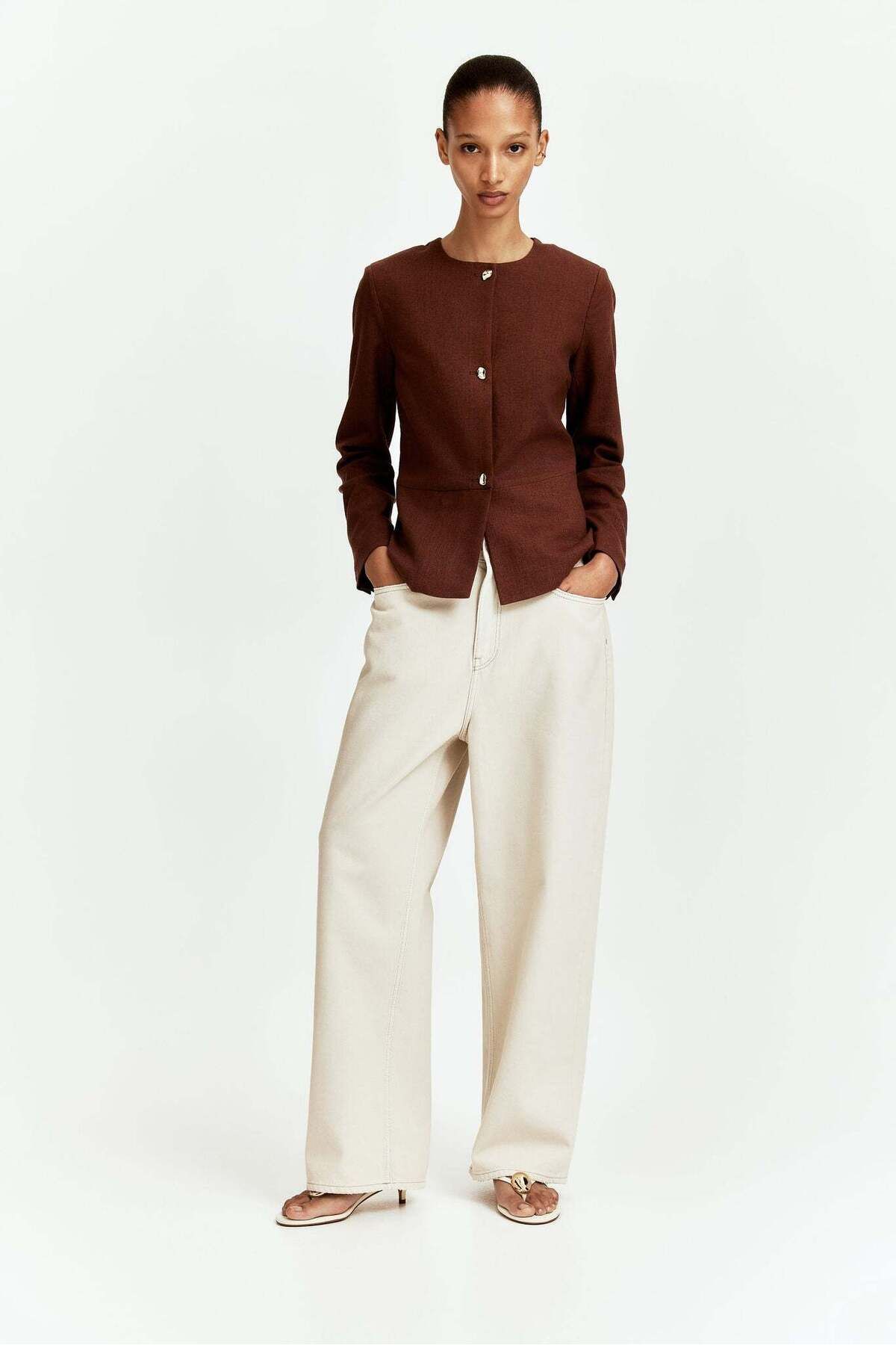 H&M-Linen-blend peplum jacket 5