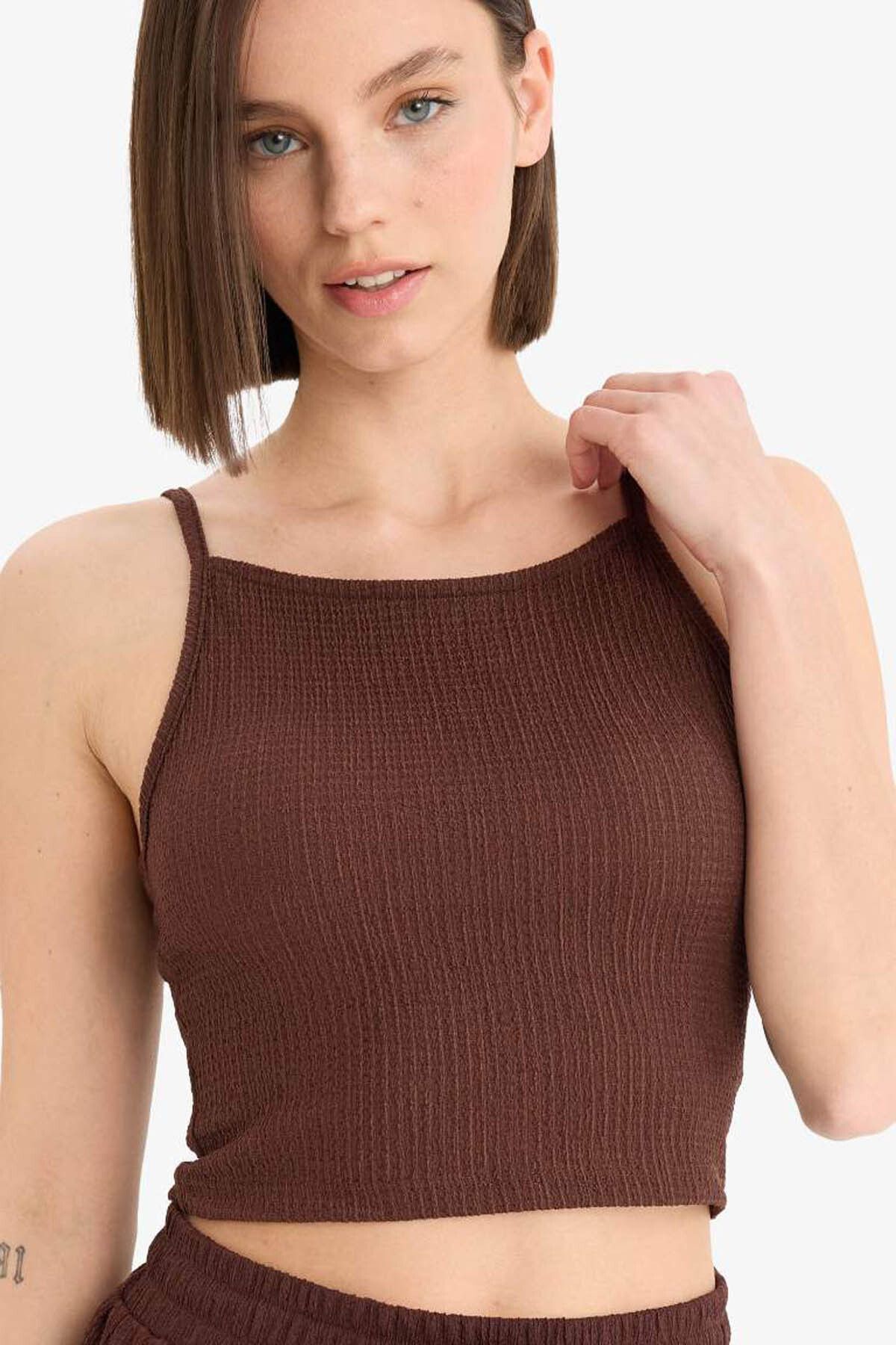 DeFacto-Coool Fitted Basic Plain Wrap Strap Undershirt E0626Ax25Sm 4