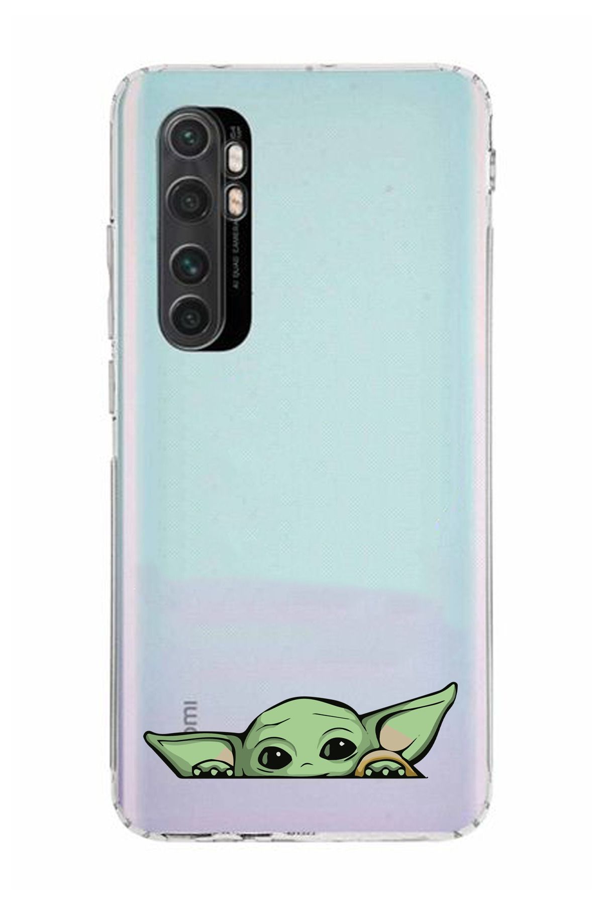 moonset Xiaomi Mi Note 10 Lite Uyumlu Yoda Tasarımlı Baskılı Şeffaf Telefon Kılıfı