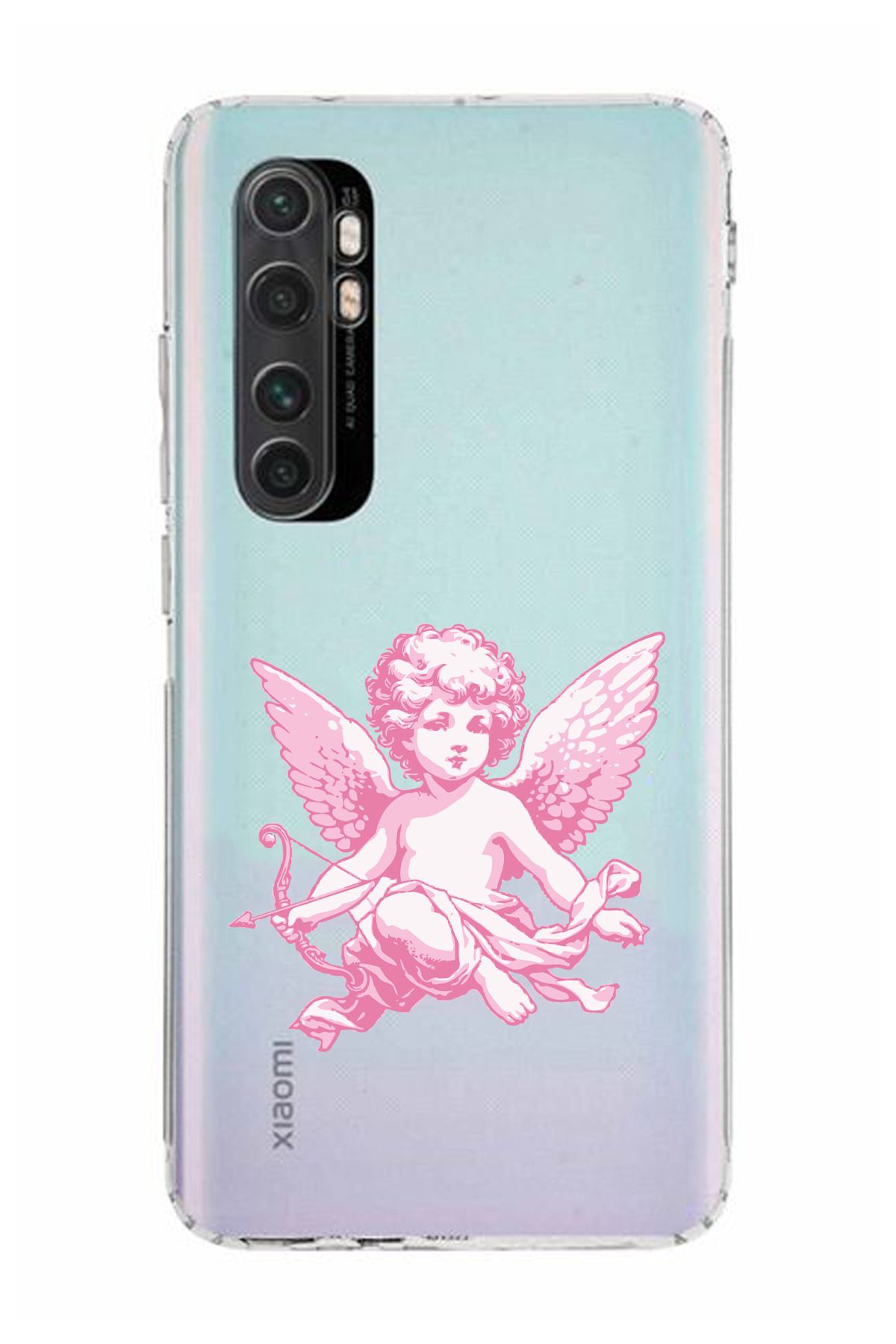 moonset Xiaomi Mi Note 10 Lite Uyumlu Melek Tasarımlı Baskılı Şeffaf Telefon Kılıfı