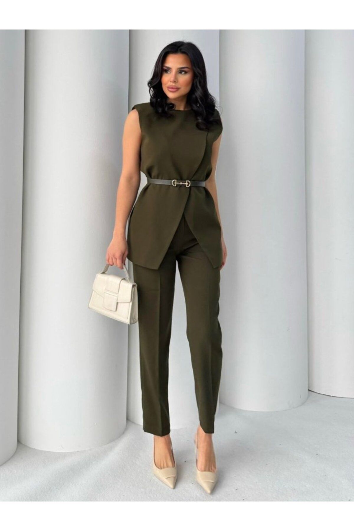velmorafashion Vatkalı Ceket Pantolon İkili Takım