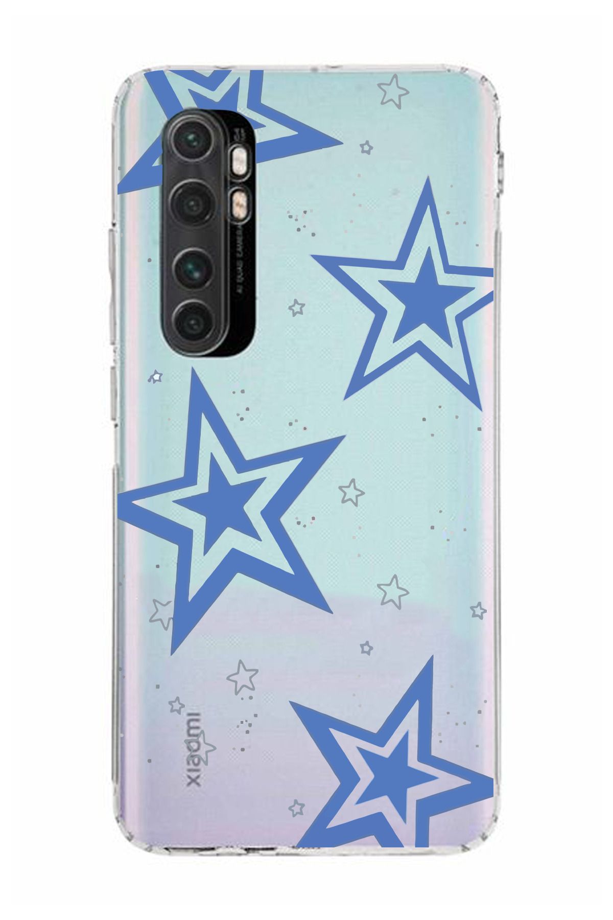 moonset Xiaomi Mi Note 10 Lite Uyumlu Yıldız Tasarımlı Baskılı Şeffaf Telefon Kılıfı