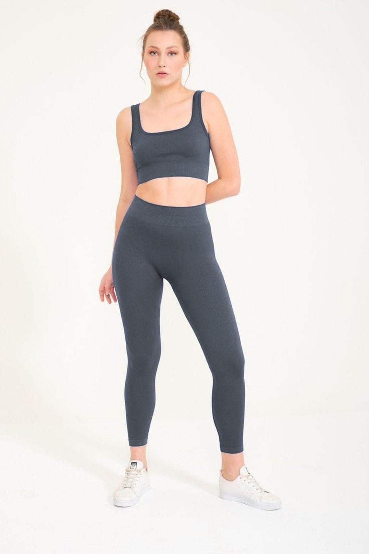 MELOOX Detaylı Fitilli Yoga Fitness Tayt Takım