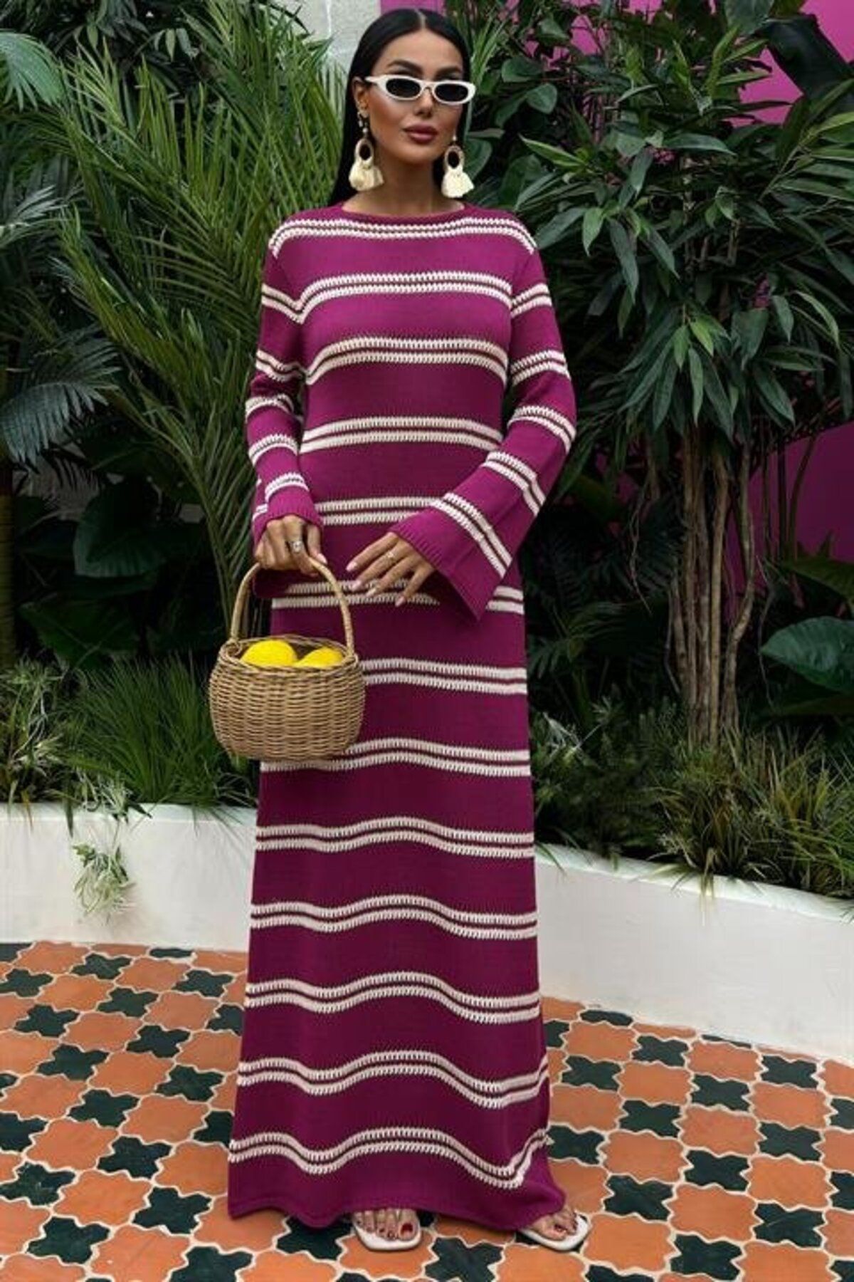 velmorafashion Sırt Dekolteli İspanyol Kol Triko Elbise 2848