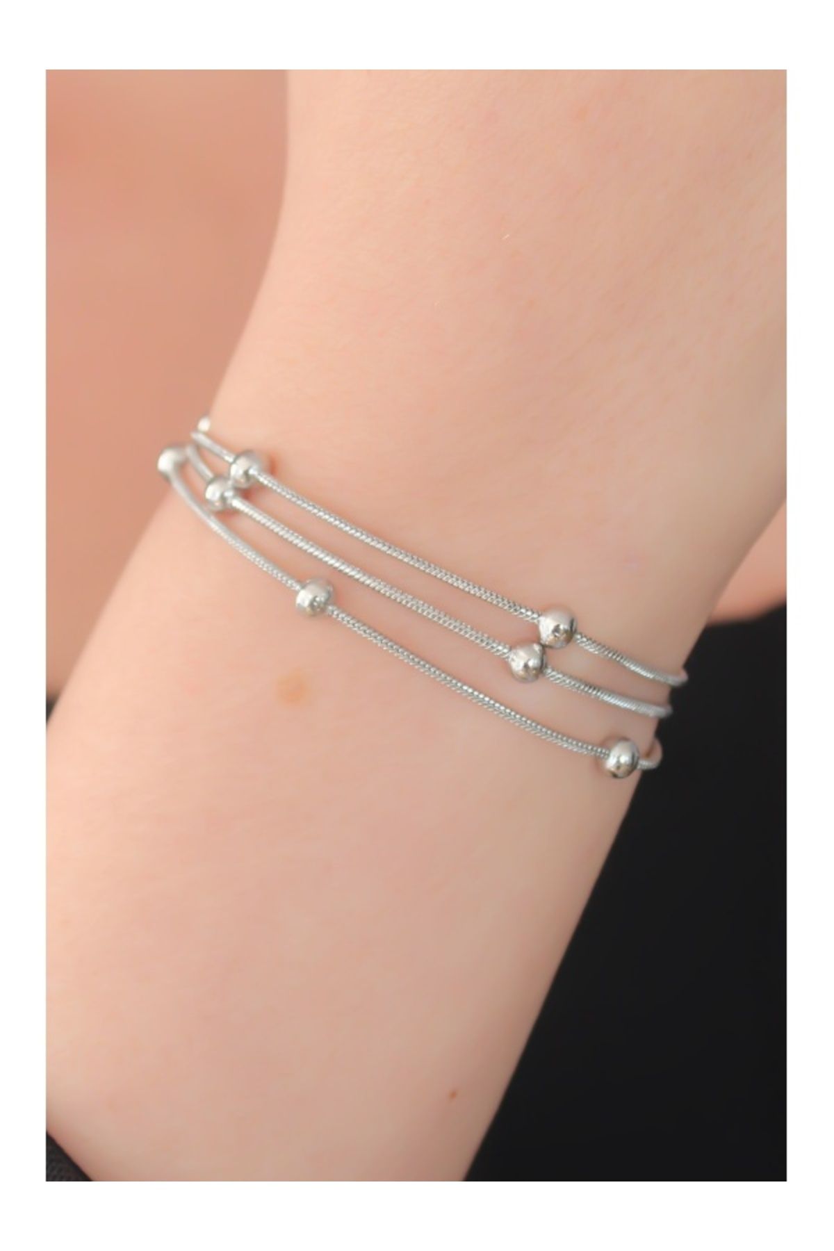 Clariss 316L Çelik Gümüş Renk Minimal Top Figür Kadın Bileklik