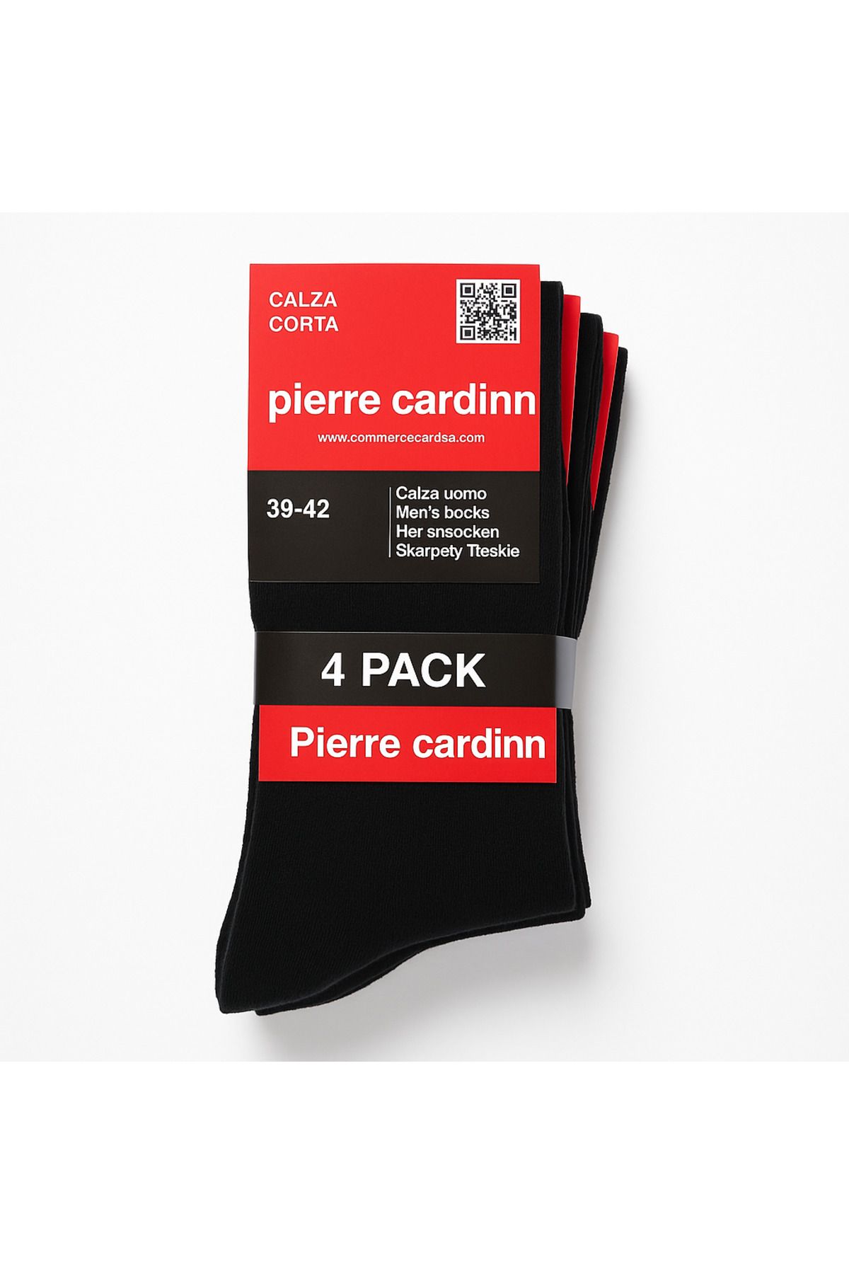 Pierre Cardinn Erkek Kısa Çorap 4’lü Set - Siyah (39-42)