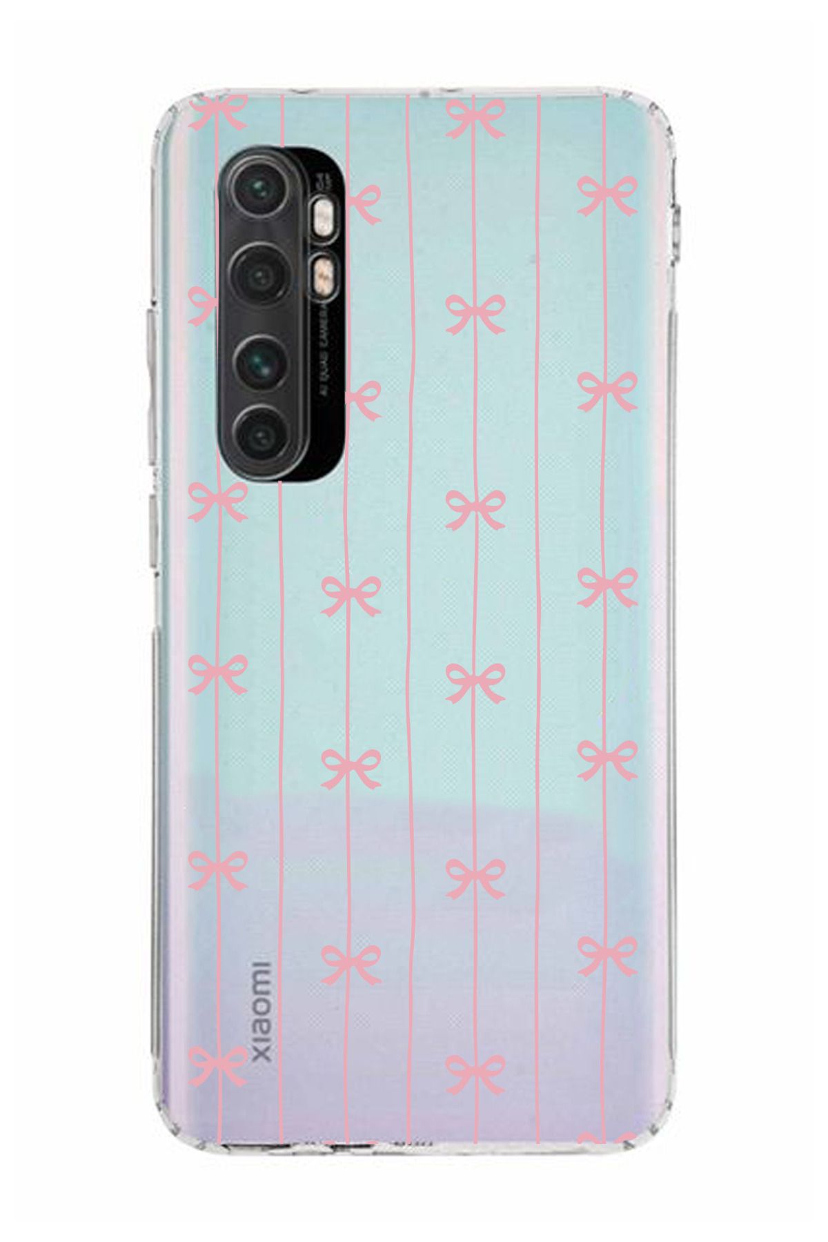 moonset Xiaomi Mi Note 10 Lite Uyumlu Fiyonklar Tasarımlı Baskılı Şeffaf Telefon Kılıfı