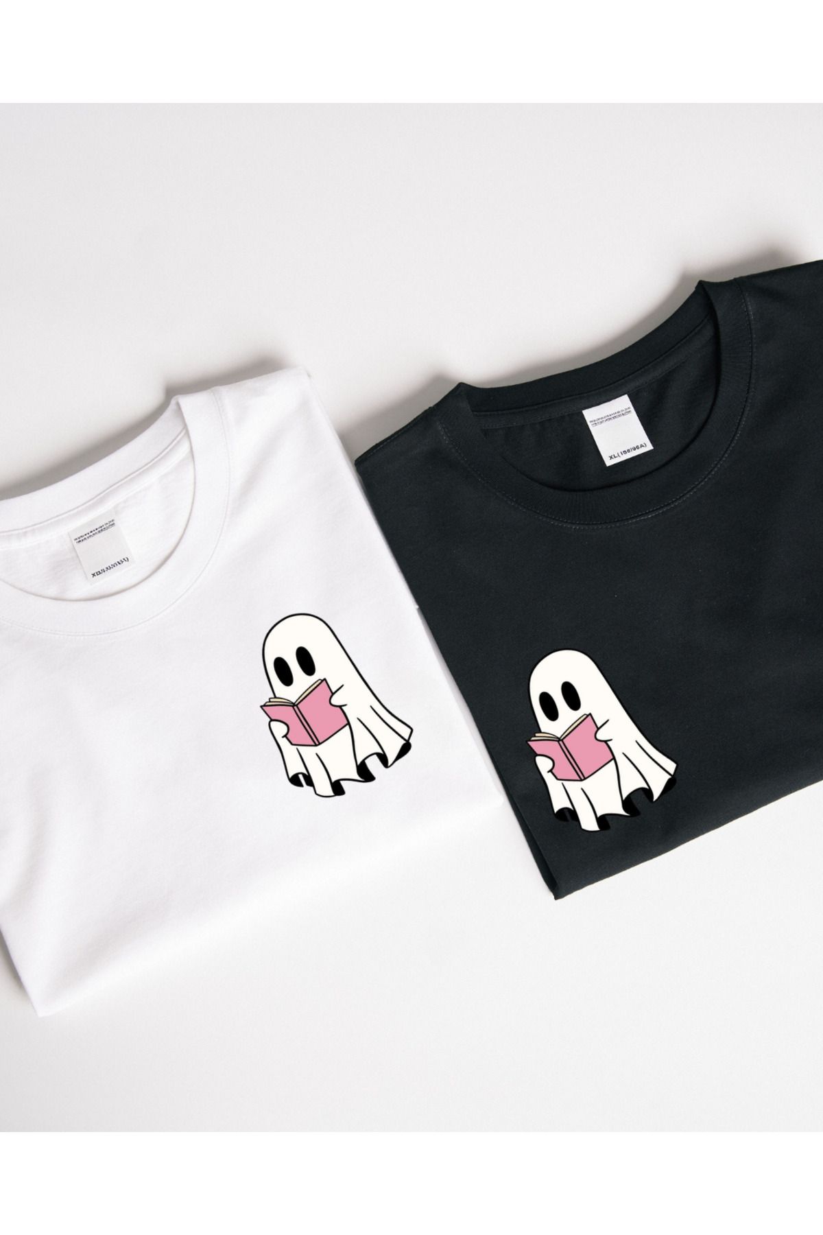 Ebiidesign Kitap Okuyan Hayalet Tasarımlı Baskılı T-Shirt